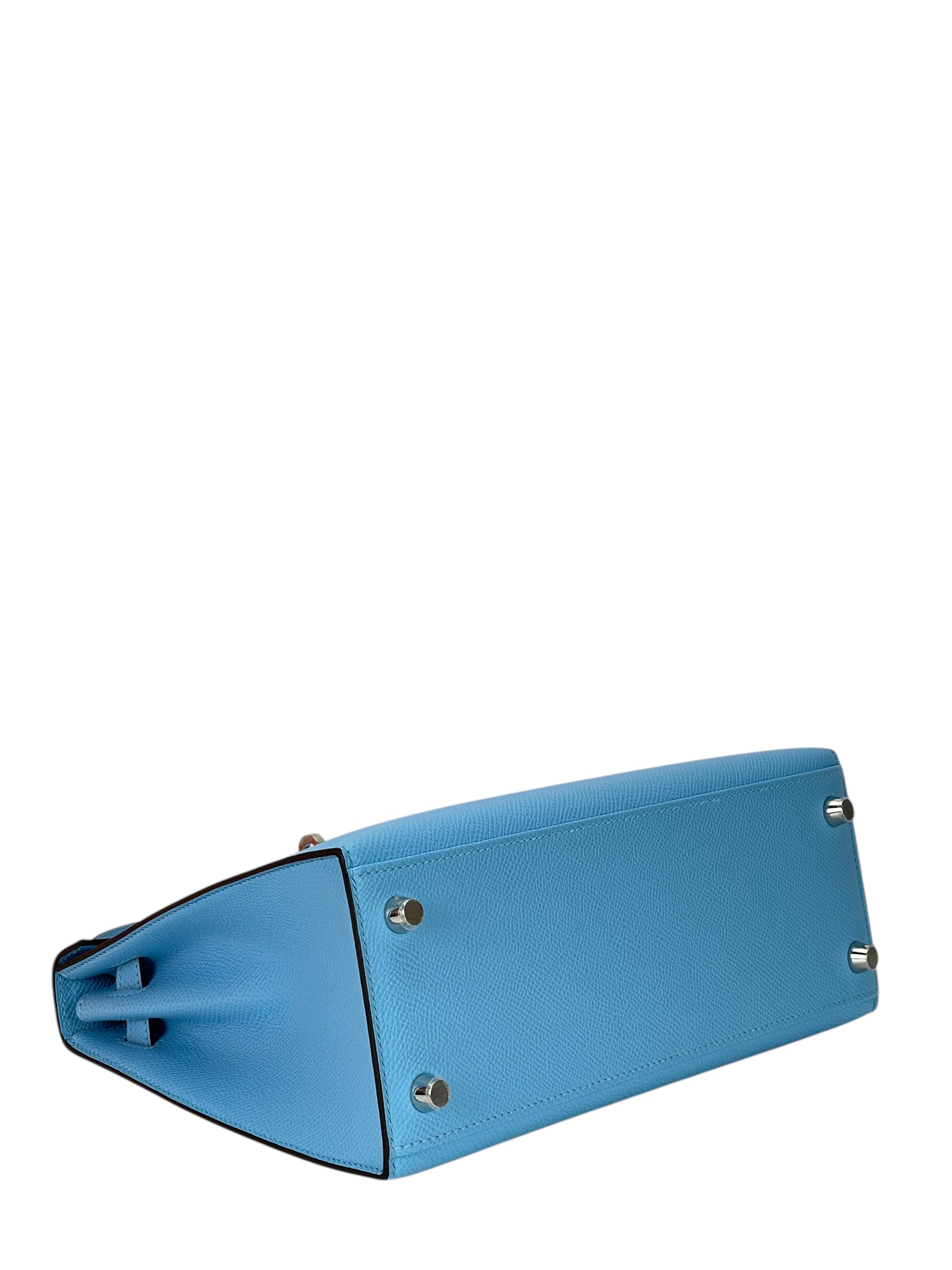 HERMES - Kelly 25 7N Blue Candy Epsom Palladium Hardware