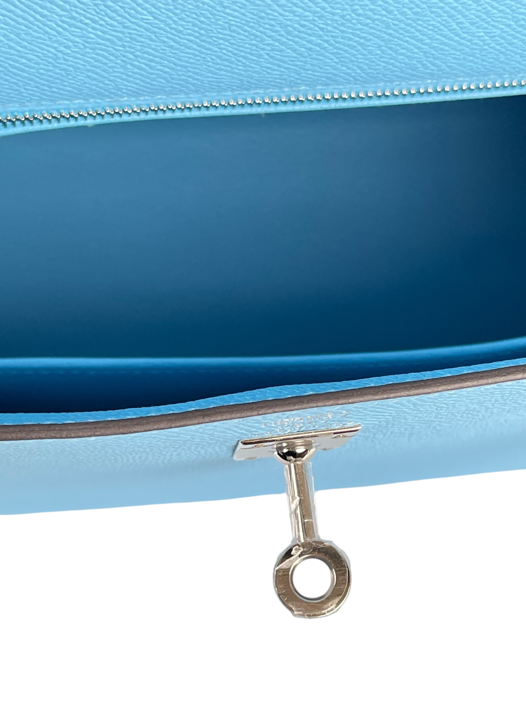 HERMES - Kelly 25 7N Blue Candy Epsom Palladium Hardware