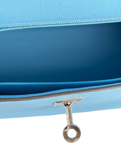 HERMES - Kelly 25 7N Blue Candy Epsom Palladium Hardware