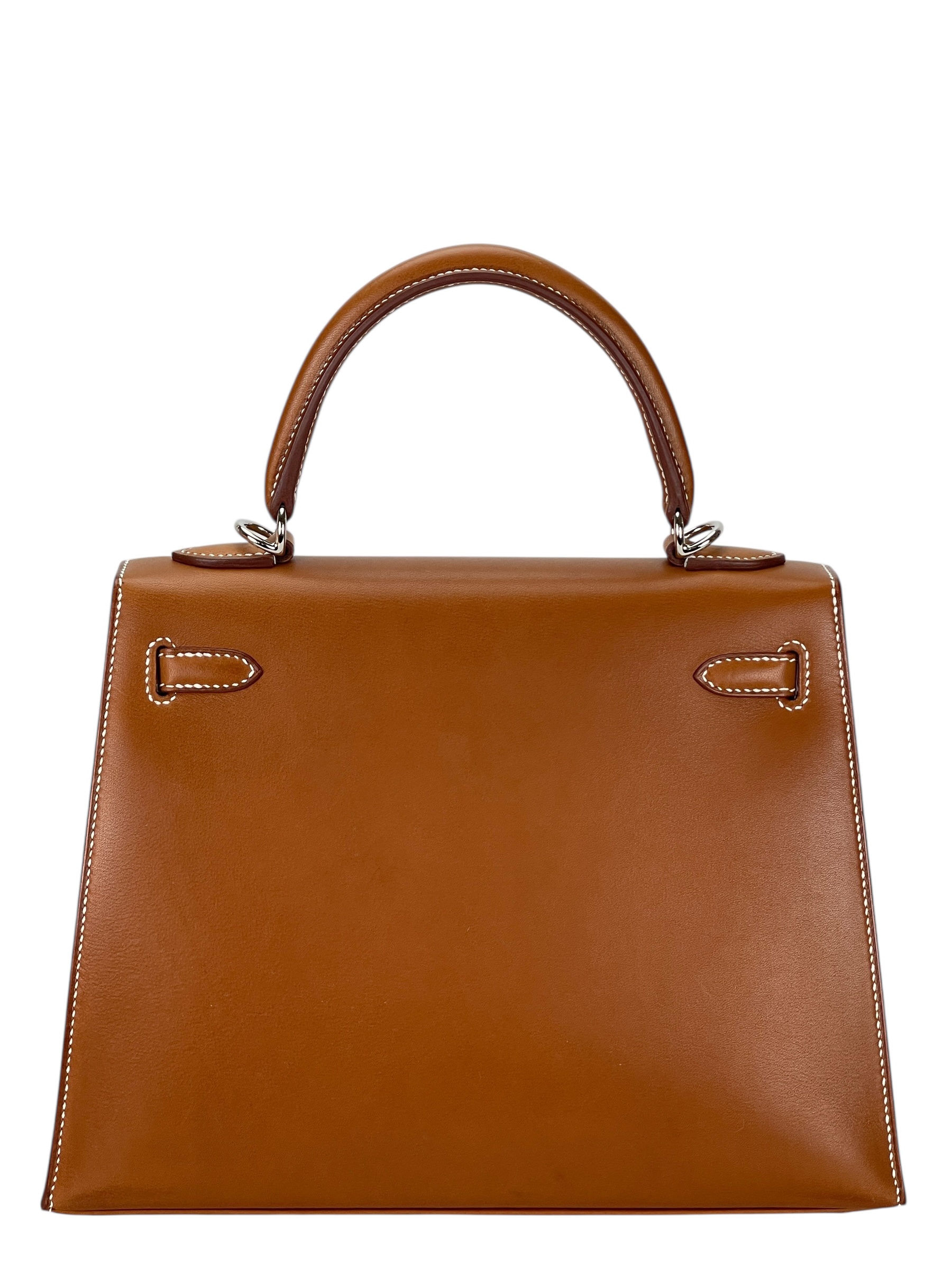 HERMES - Kelly 25 Gold Fauve Barenia Faubourg Palladium Hardware