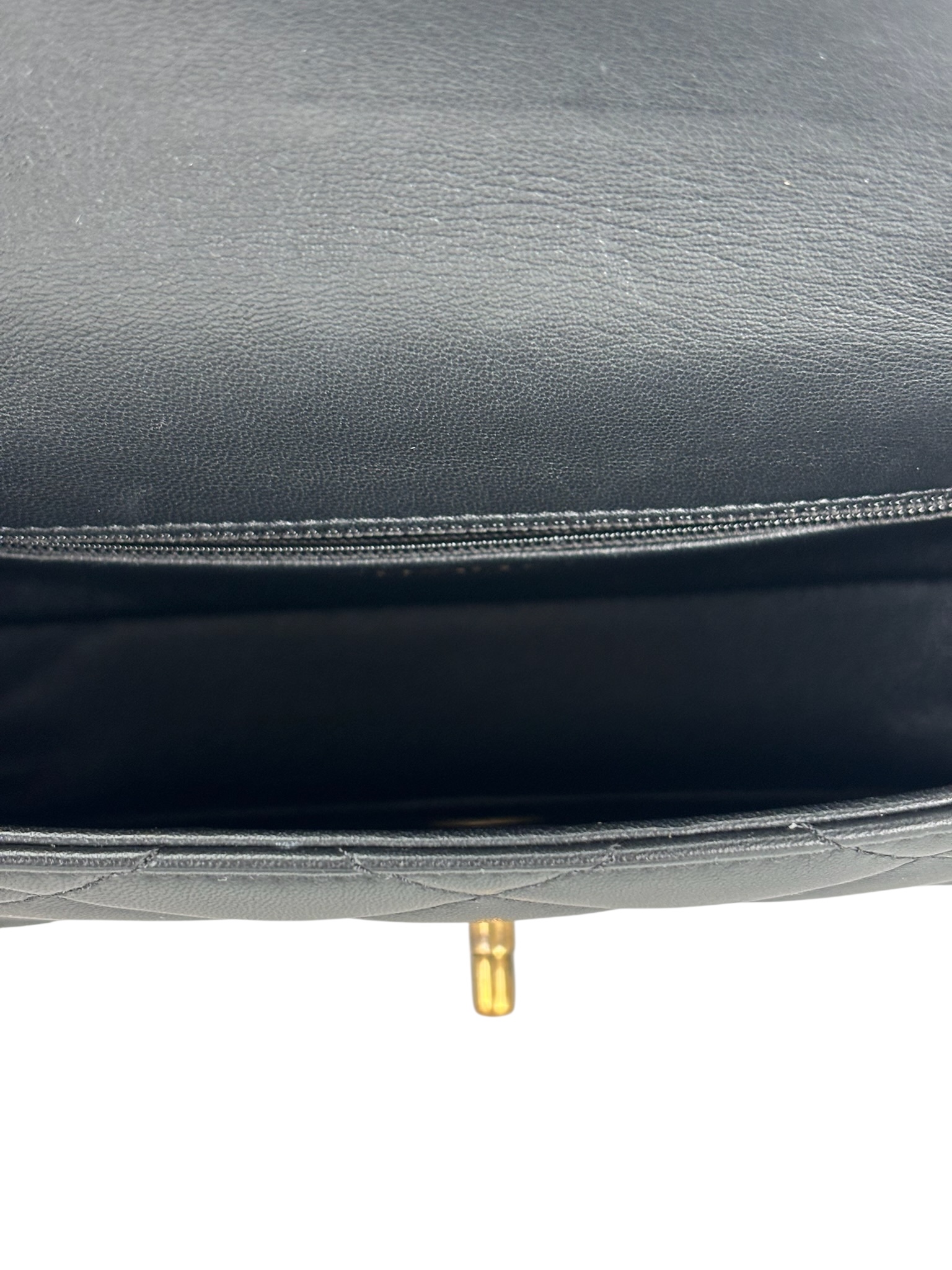 CHANEL - Black Lambskin Square 17 Quilted Heart Charms Flap Shoulder Bag