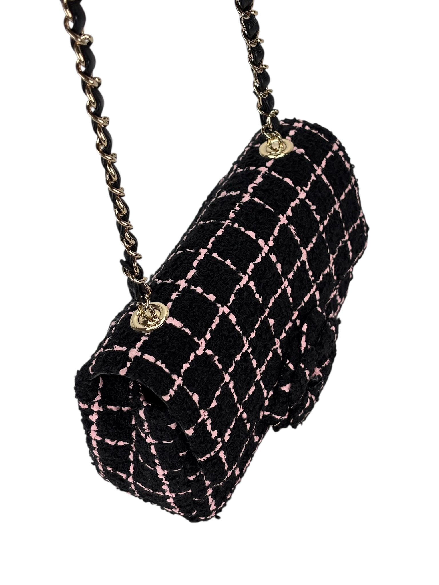 CHANEL - Multicolor Wood Tweed Camellia Small Flap Bag