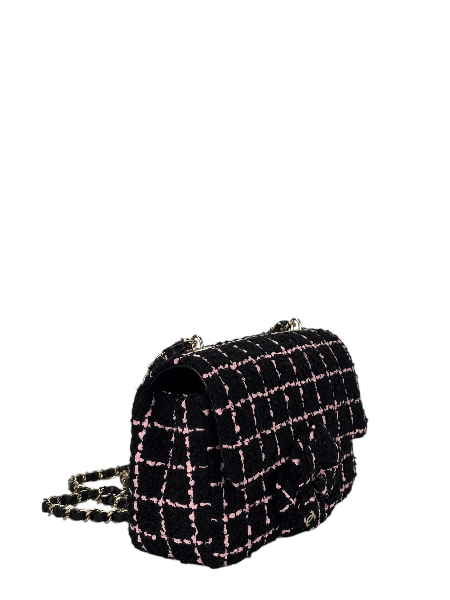 CHANEL - Multicolor Wood Tweed Camellia Small Flap Bag