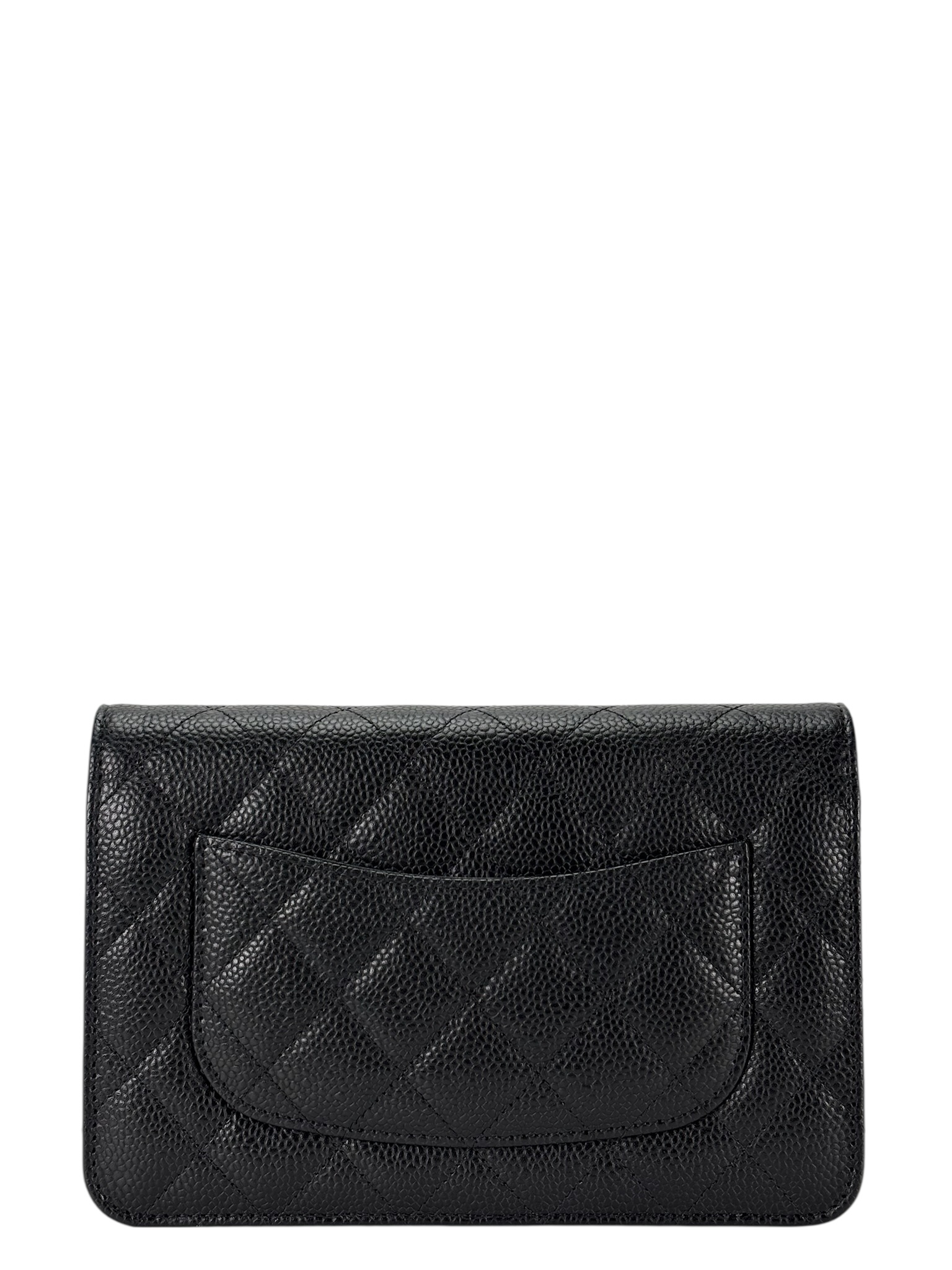 CHANEL - Black Caviar Wallet On Chain Gold-Tone Metal (WOC)
