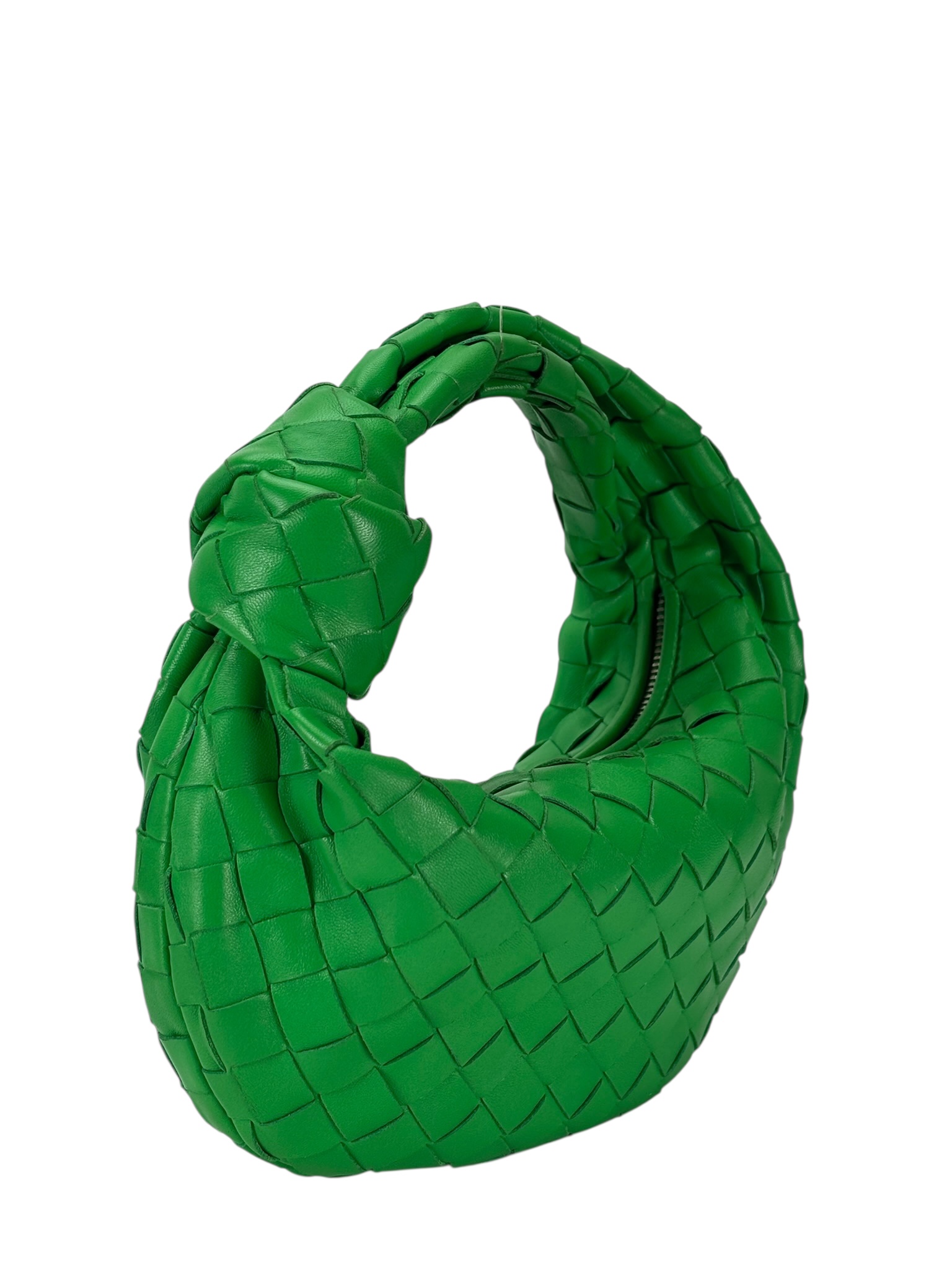 BOTTEGA VENETA - Green Leather Nappa Intrecciato Mini Jodie