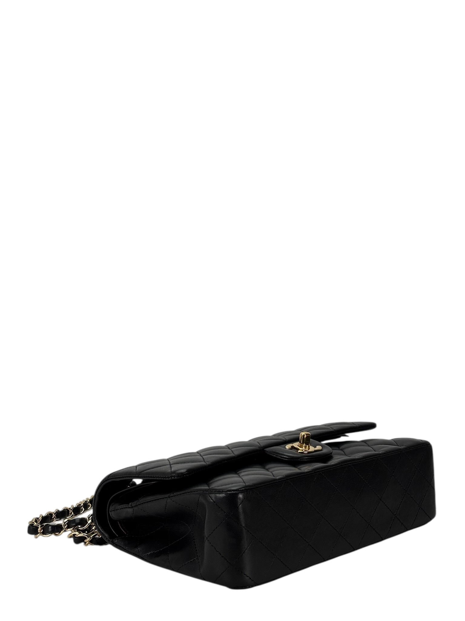 CHANEL - Medium Classic Double Flap Bag Black Lambskin Gold Hardware (CF25)