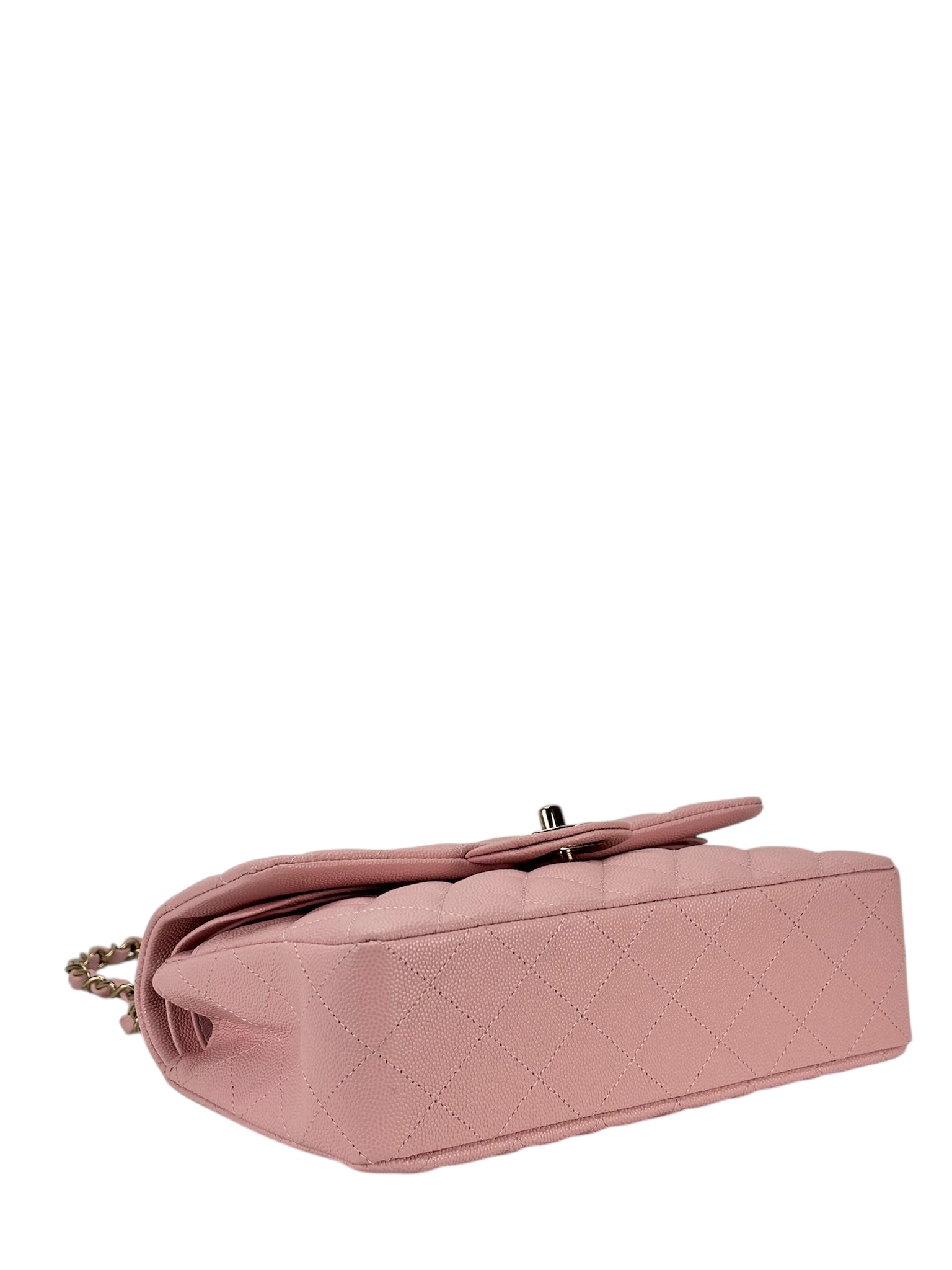 CHANEL - Small Classic Double Flap Bag Pink Caviar Gold Hardware (CF23)