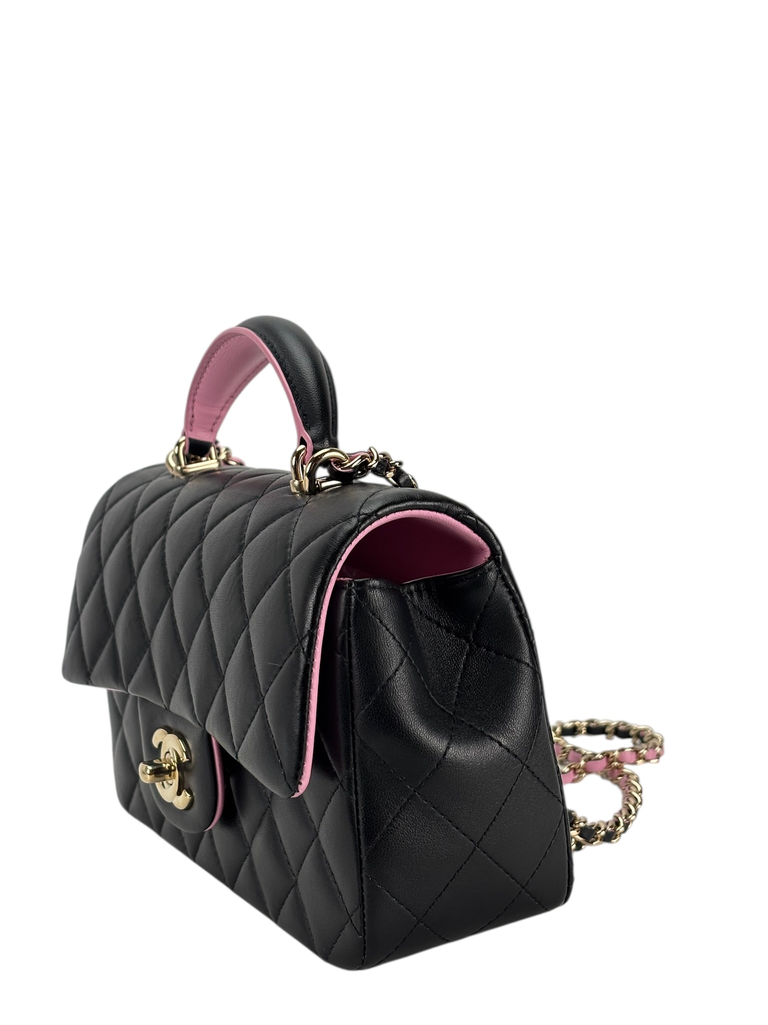 トップハンドル CHANEL 23P フォンケー　ミニバッグ CHANEL 23P Mini Top Handle Ecru/ Dk Beige *New - Timeless Luxuries