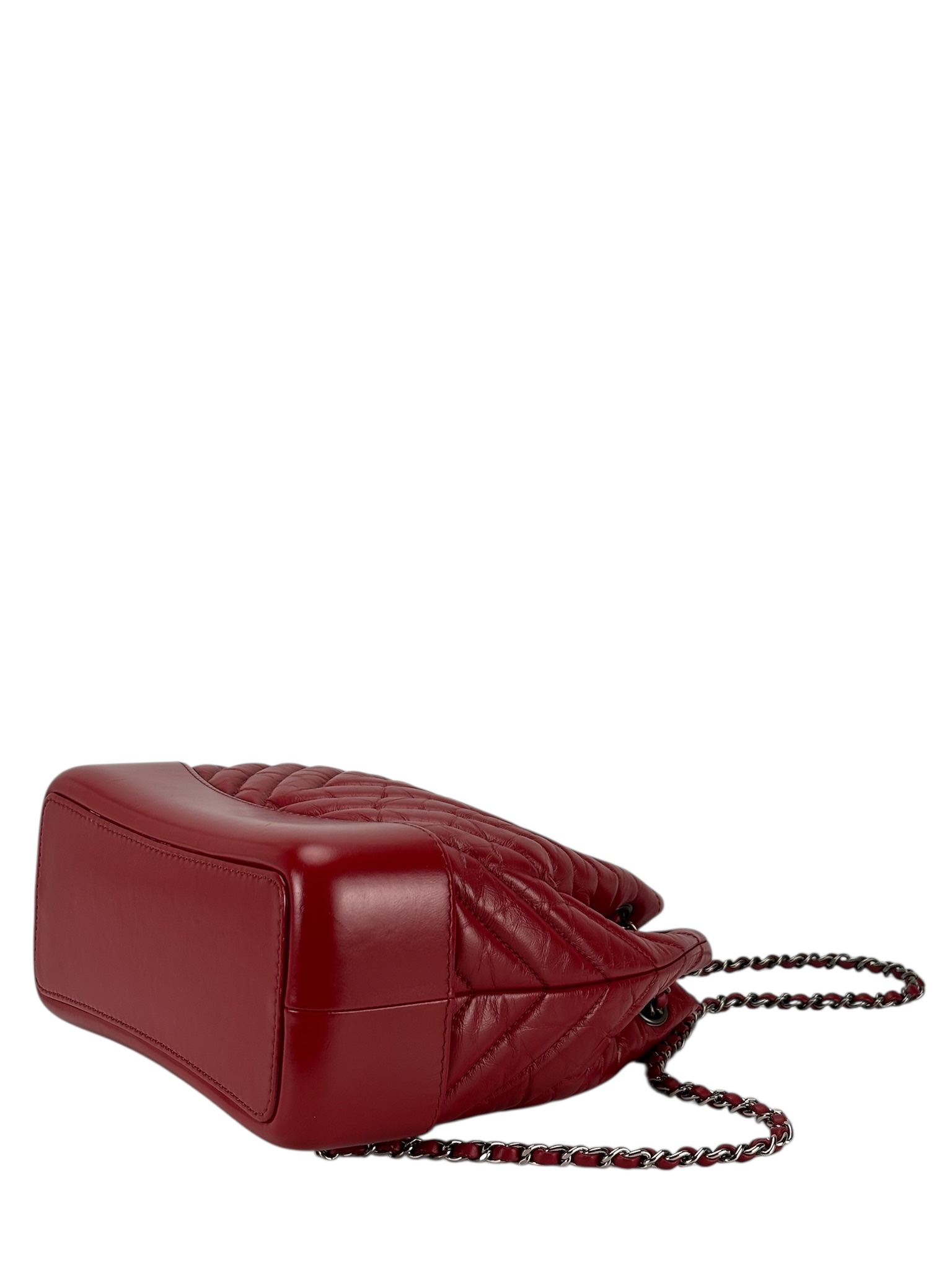 CHANEL - Red Calfskin Chevron Gabrielle Backpack