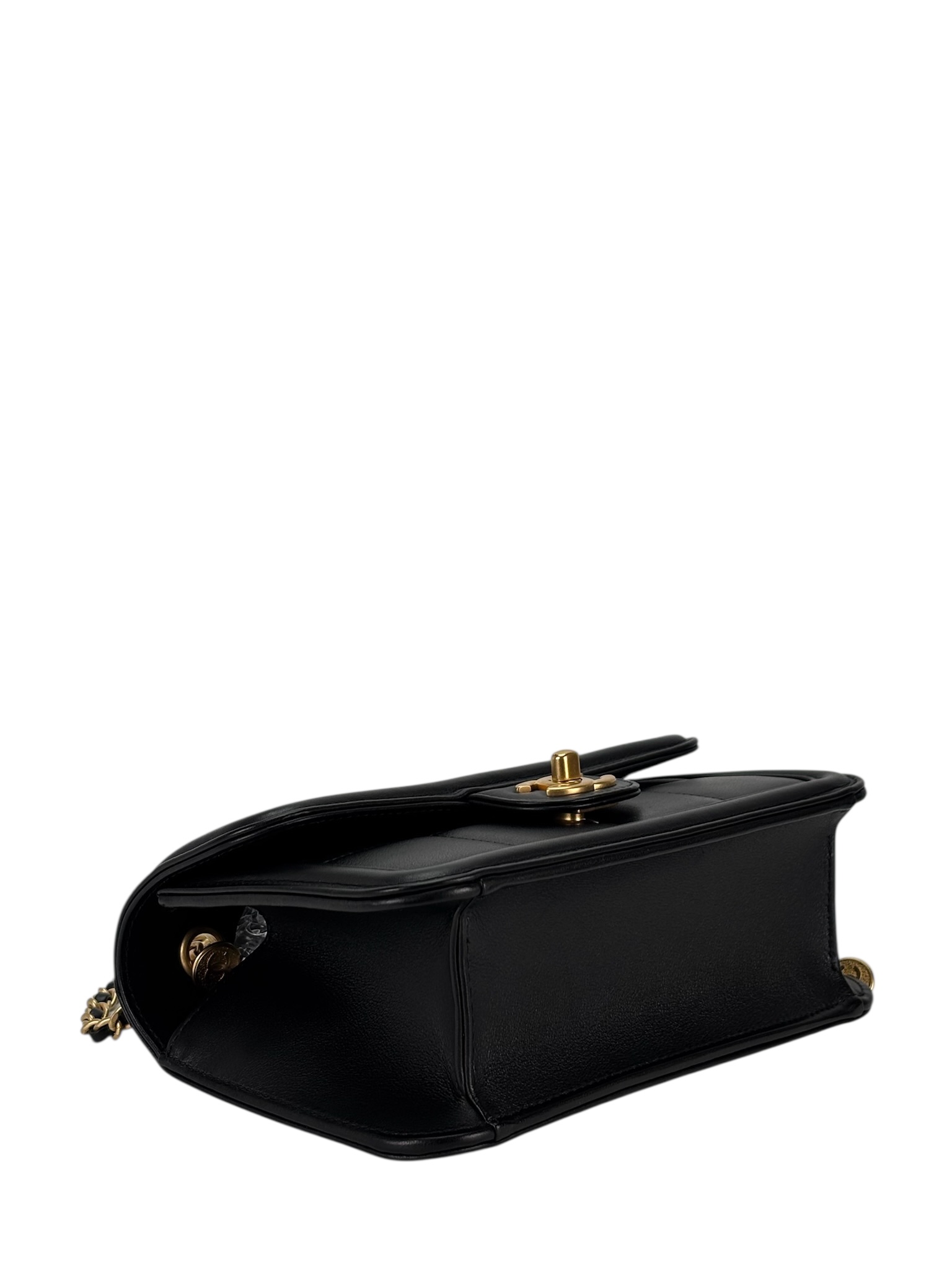 CHANEL - Calfskin Mini Chocolate Bar Flap Bag Black