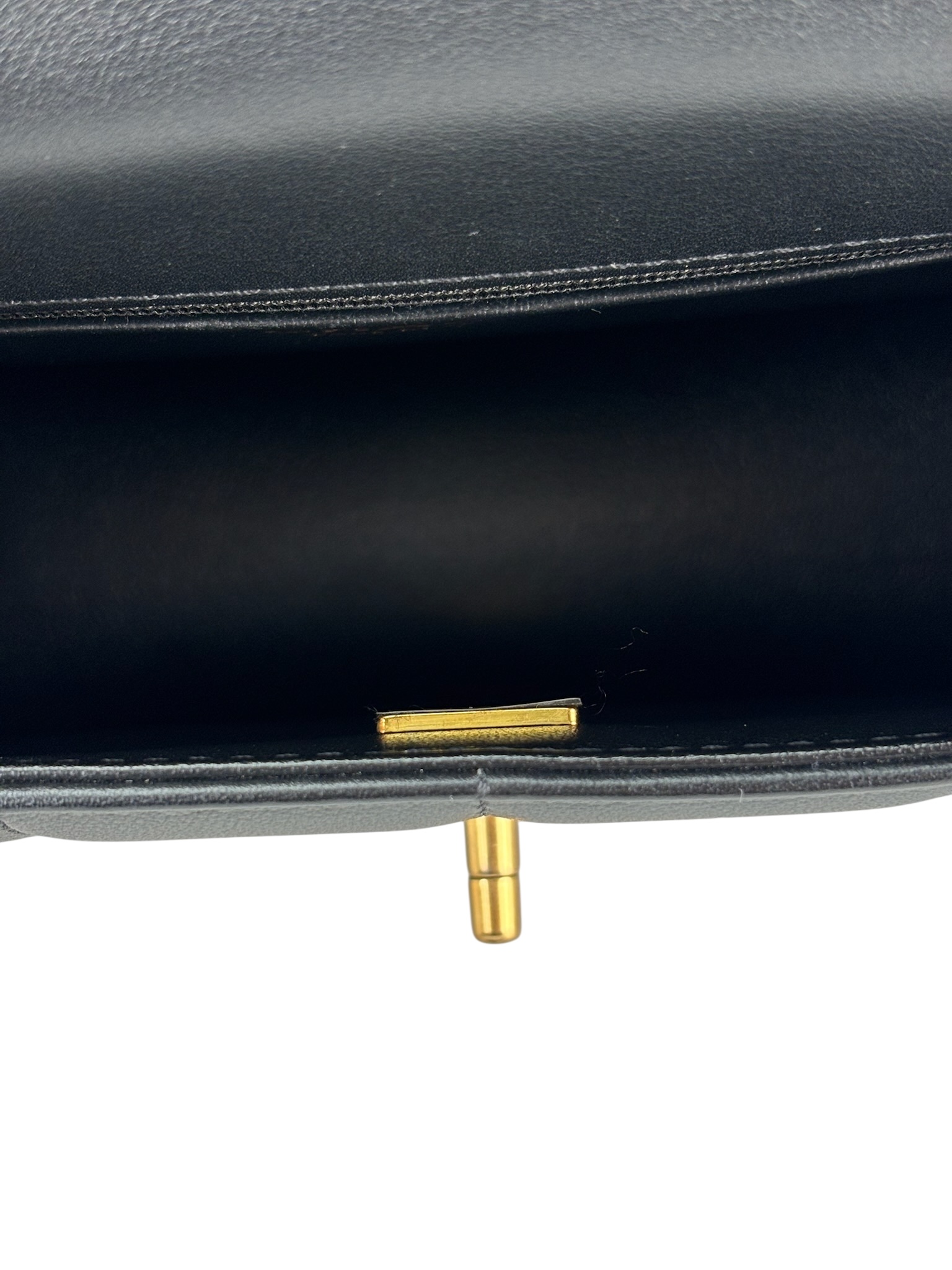 CHANEL - Calfskin Mini Chocolate Bar Flap Bag Black