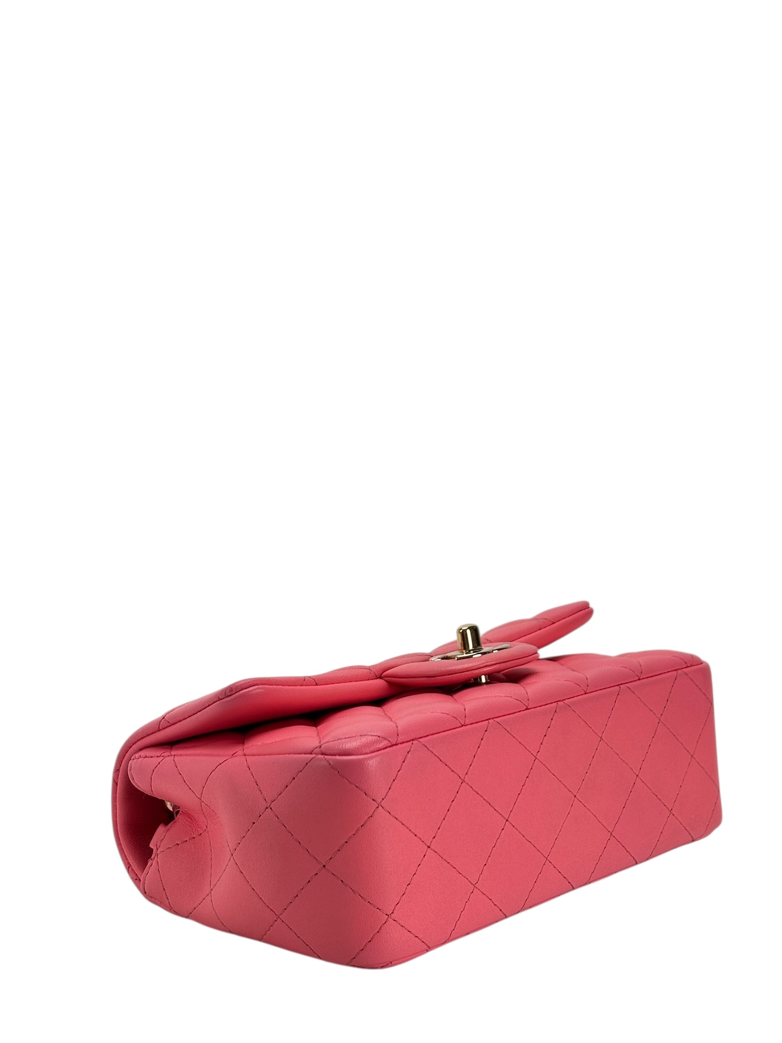 CHANEL - Mini Matlasse 20 Lambskin Single Flap Chain Bag Pink Gold Hardware