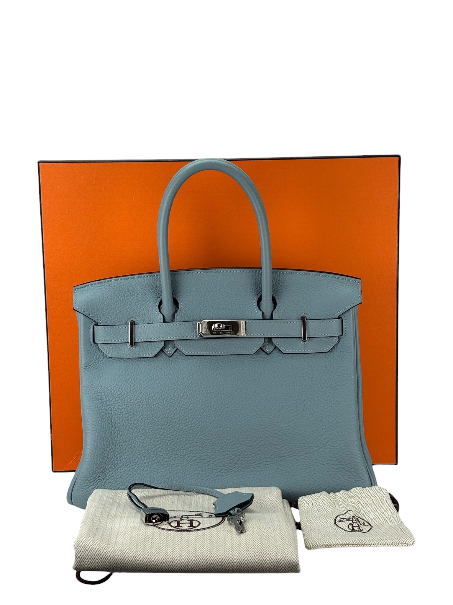 HERMES - Birkin 30 Celadon Blue TC Palladium Hardware 