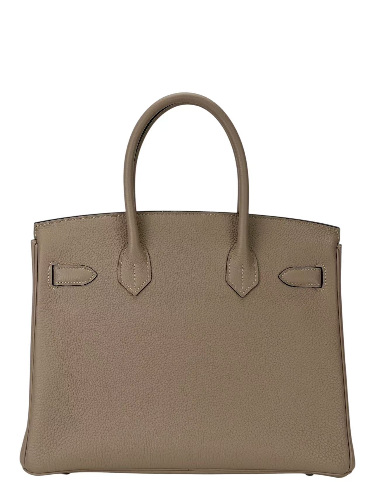 HERMES - Birkin 30 Tourterelle Togo Palladium Hardware 