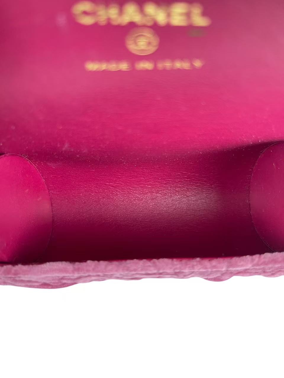 CHANEL - Purple Velvet Coco Mark Camellia Mini Shoulder Bag