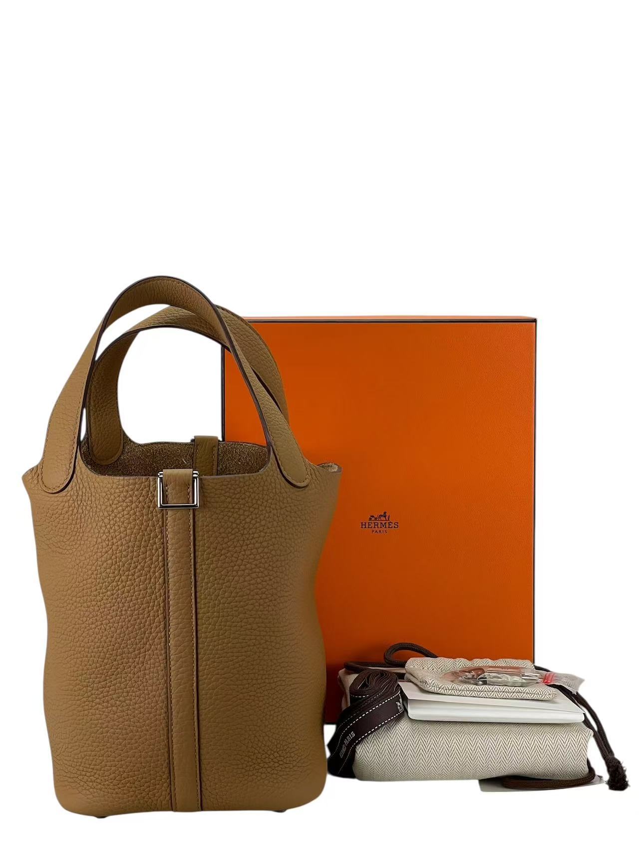 HERMES - Picotin PM Picotin 18 Biscuit TC Palladium Hardware