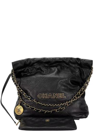 CHANEL - 22 Small Bag Black Caviar Gold Hardware 