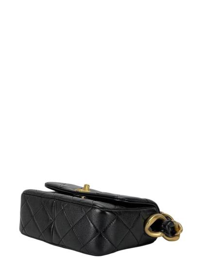 CHANEL - 24S Black Lambskin Crossbody Bag Gold Hardware 