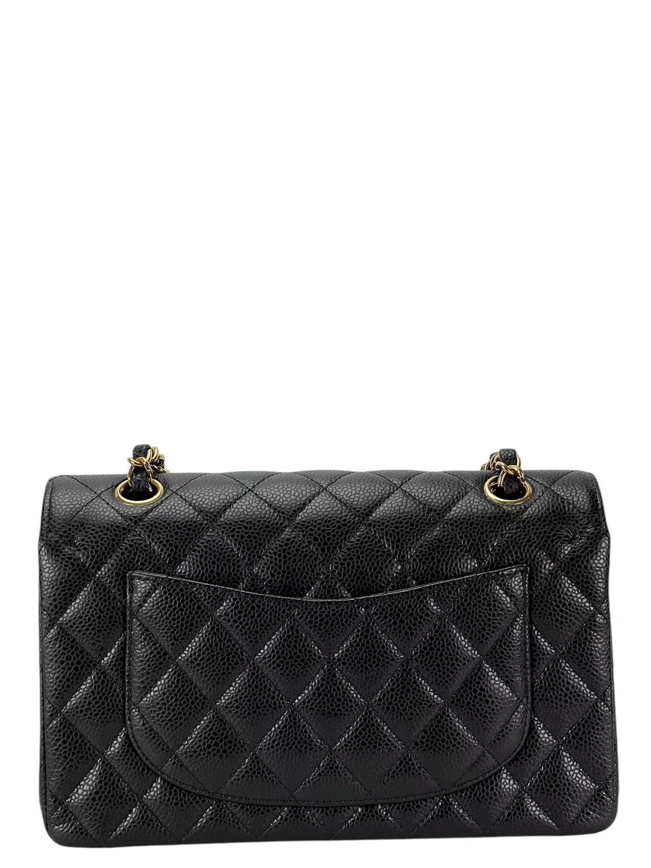 CHANEL - Medium Classic Double Flap Bag Black Caviar Gold Hardware (CF25)