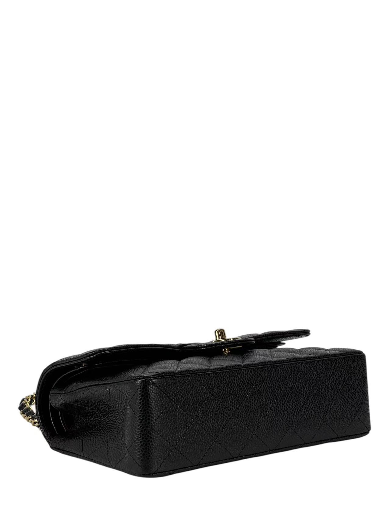 CHANEL - Medium Classic Double Flap Bag Black Caviar Gold Hardware (CF25)