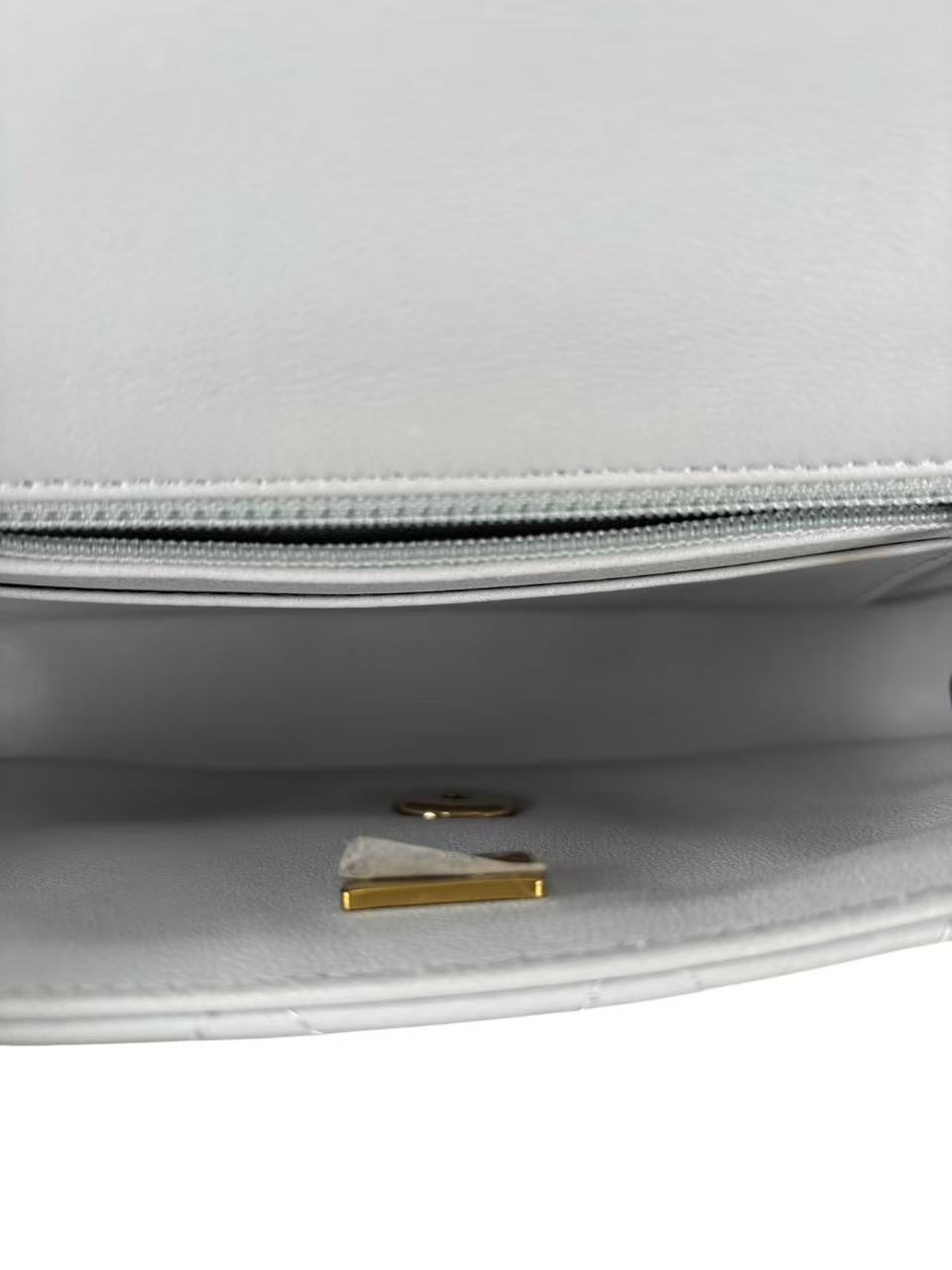 CHANEL - Mini Matelasse Single Flap Chain Bag Light Blue Lambskin Gold Hardware