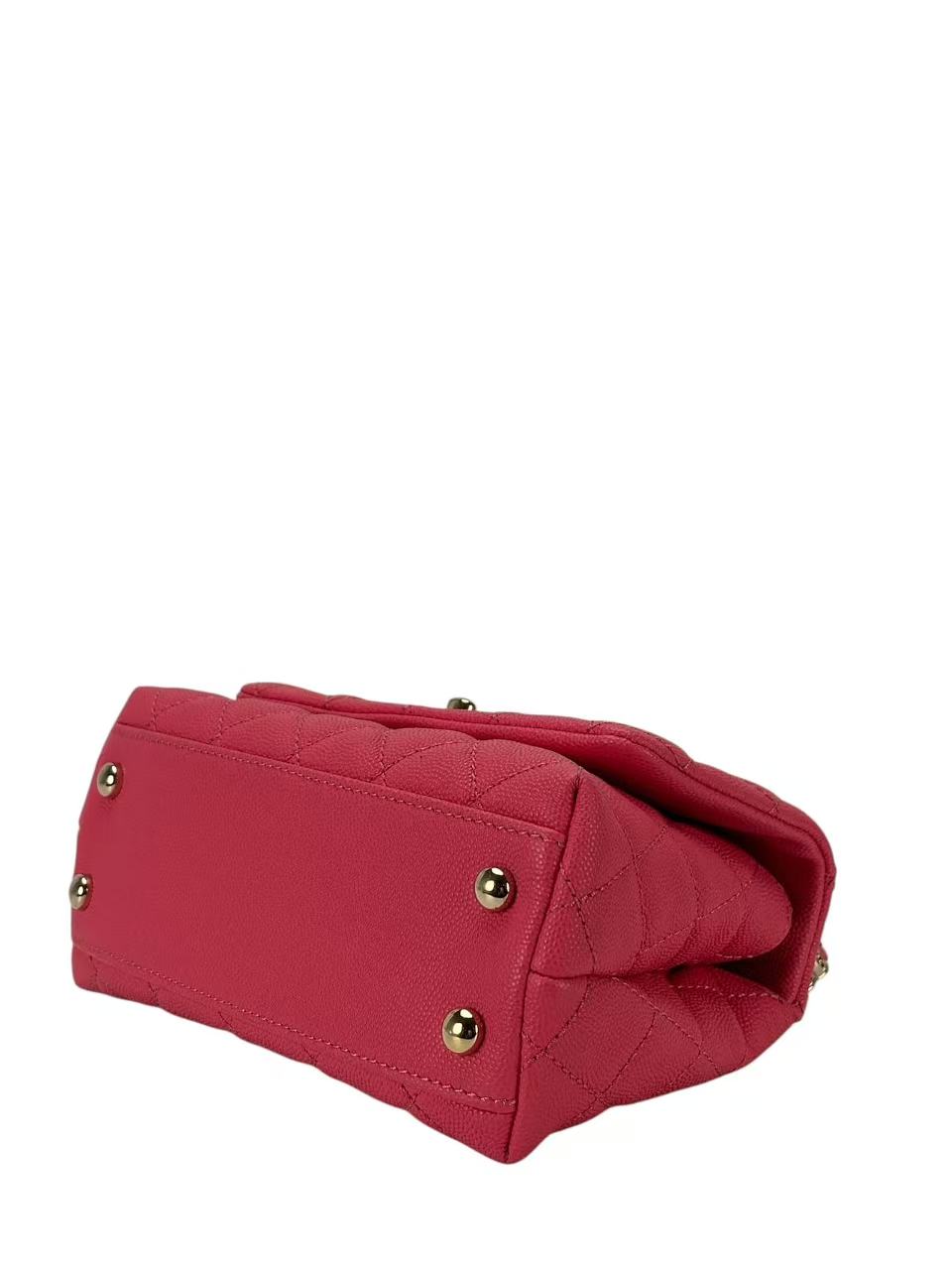 CHANEL - Pink Caviar Matelasse Neon Skin Coco Handle Bag