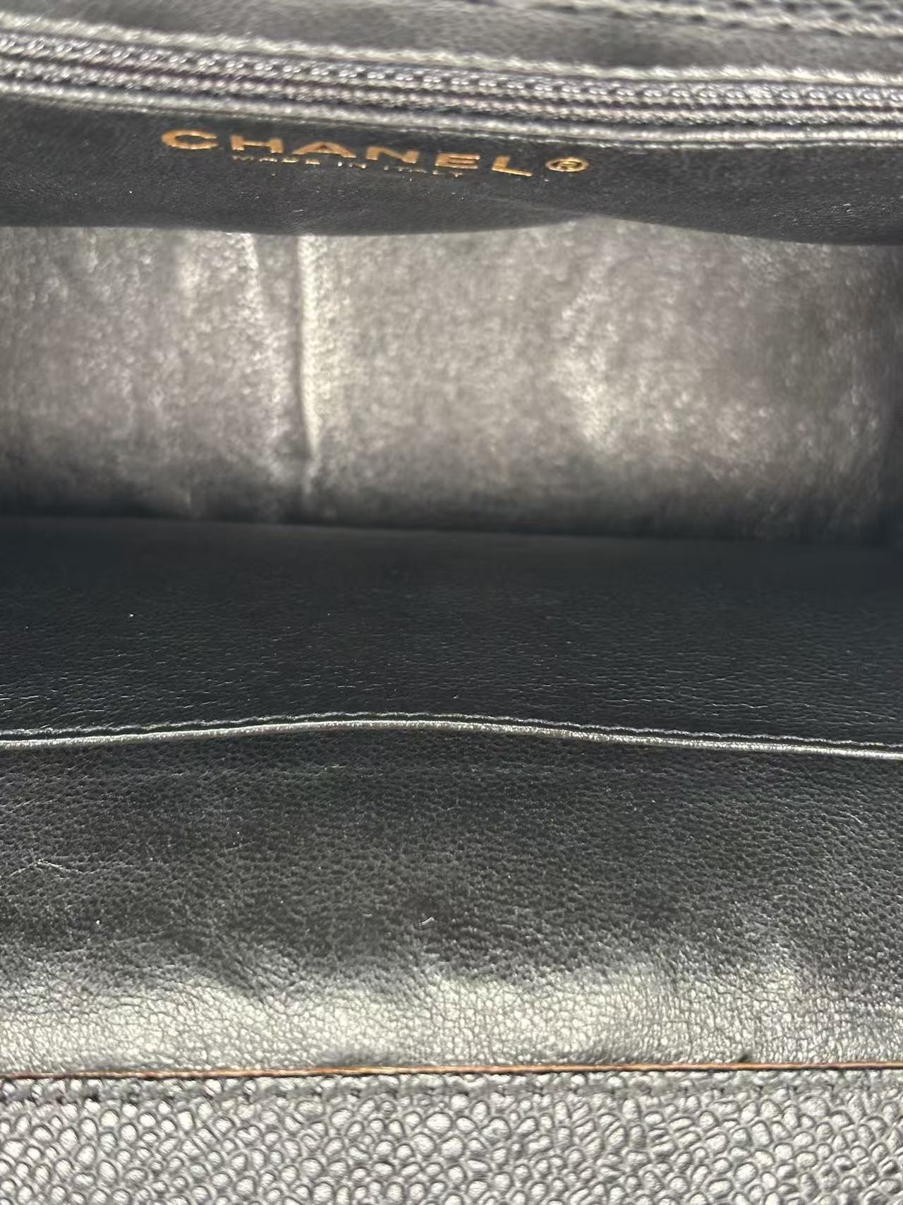 CHANEL - Black Caviar Wood CC Chain Shoulder Bag