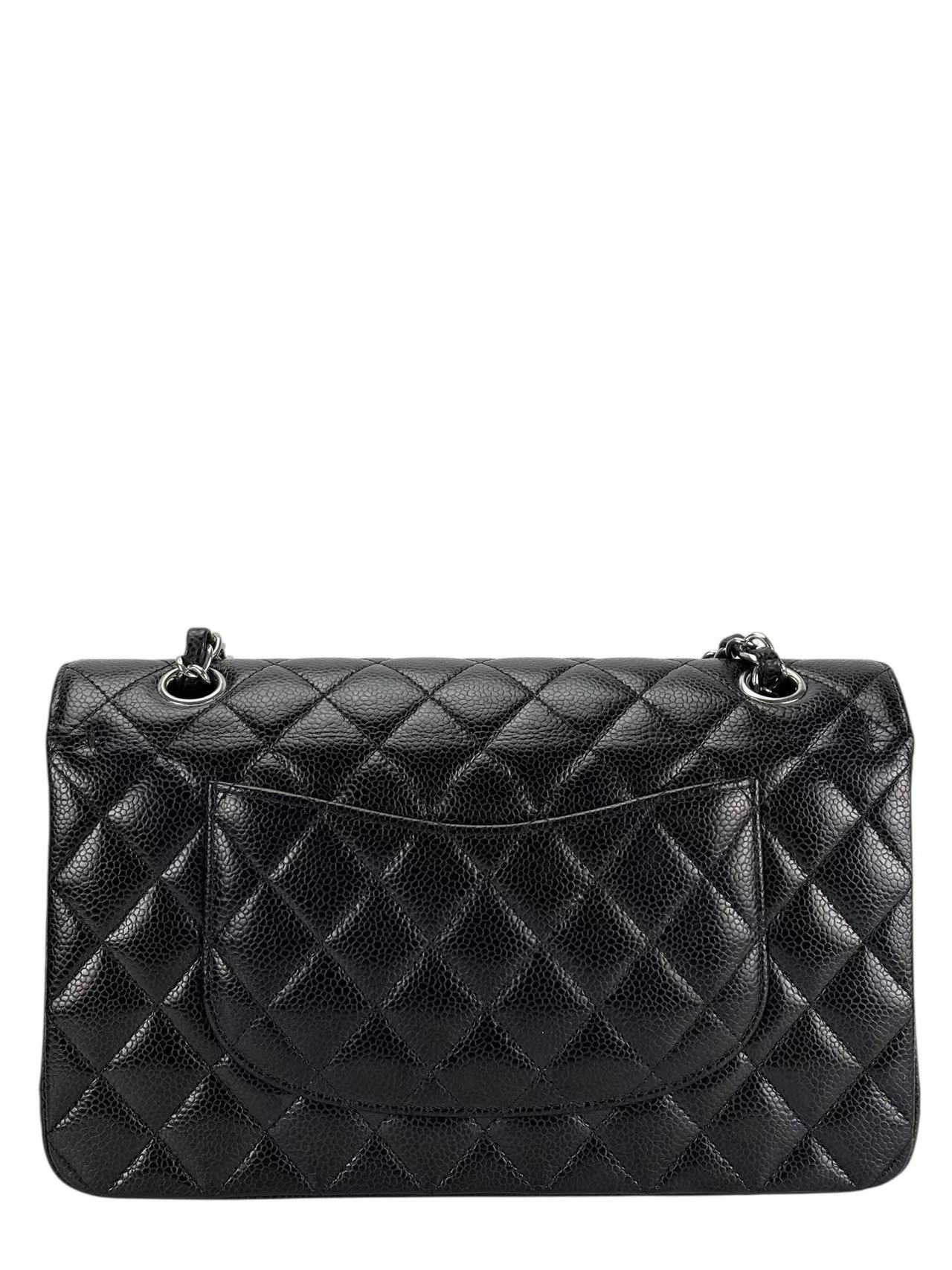 CHANEL - Medium Classic Double Flap Bag Black Caviar Gold Hardware (CF25)