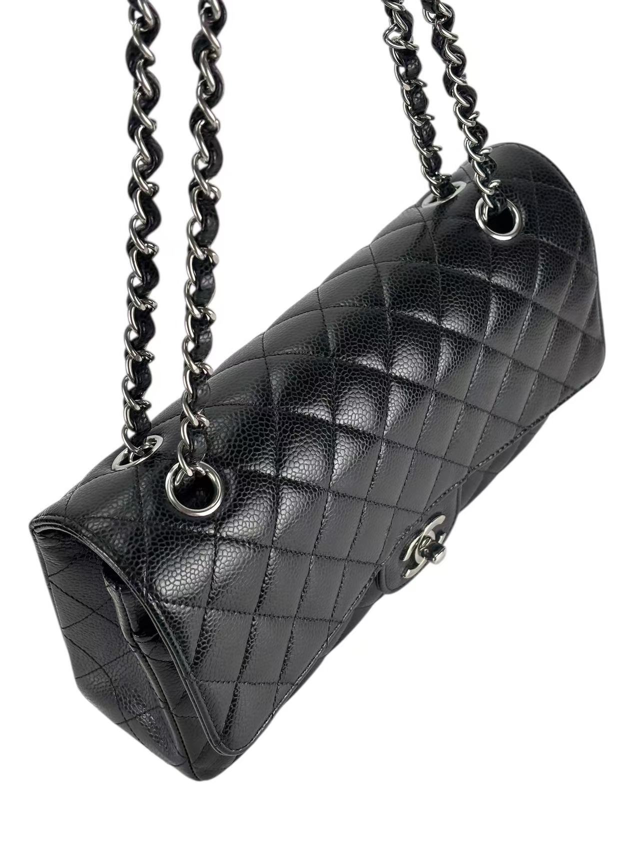 CHANEL - Medium Classic Double Flap Bag Black Caviar Gold Hardware (CF25)