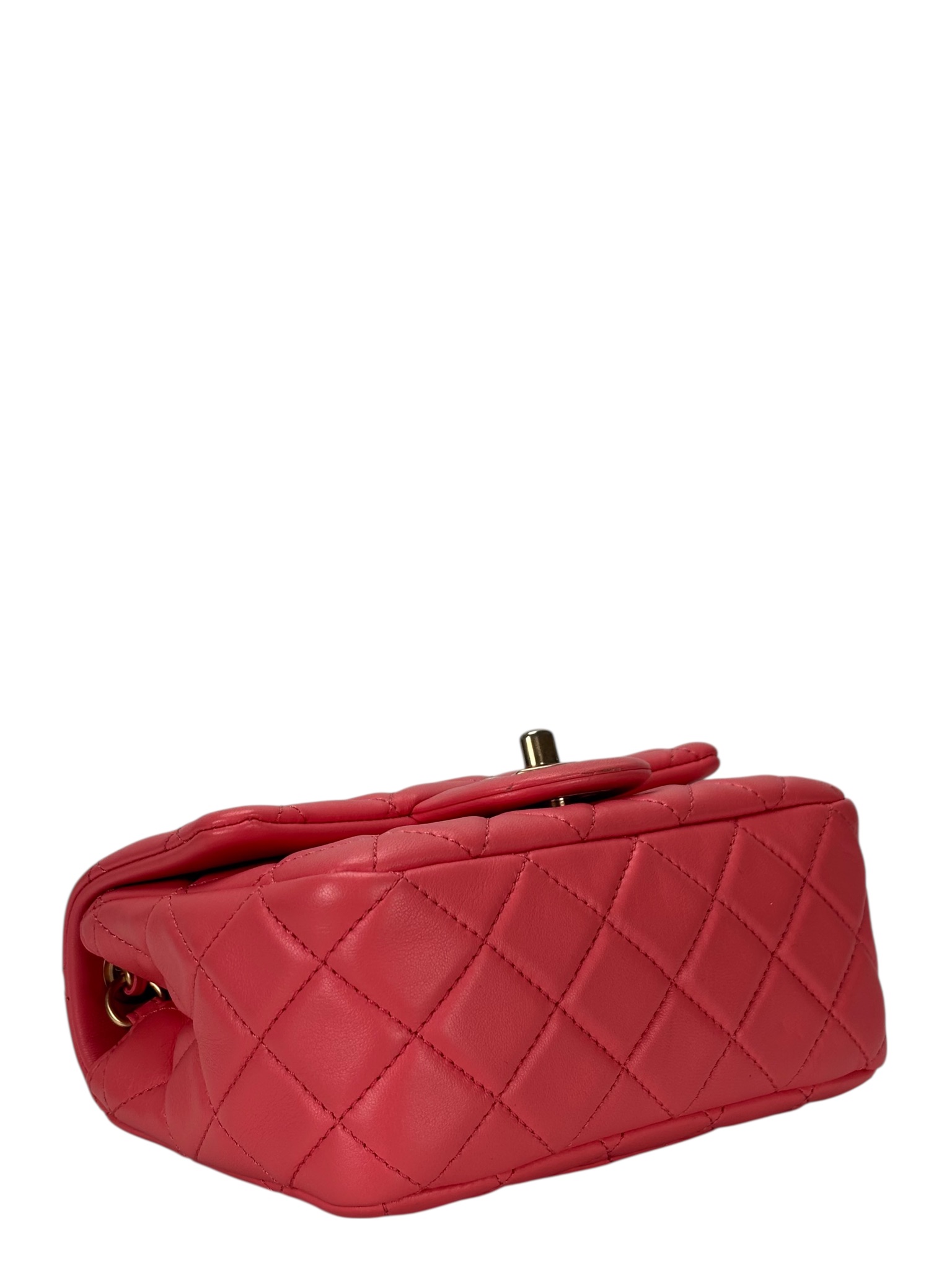 CHANEL - Mini Matlasse 17 Lambskin Single Flap Single Chain Bag Pink Gold Hardware