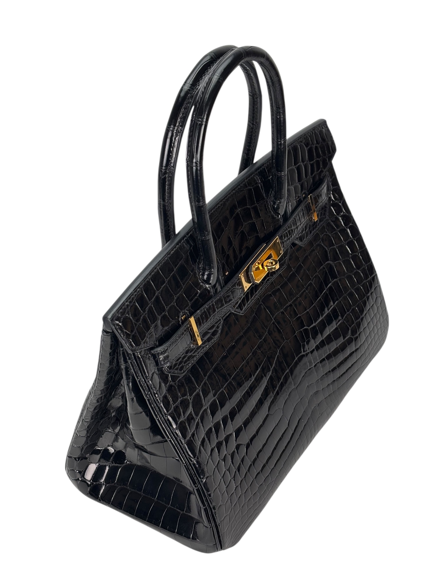 HERMES - Birkin 30 Black Crocodile Gold Hardware 