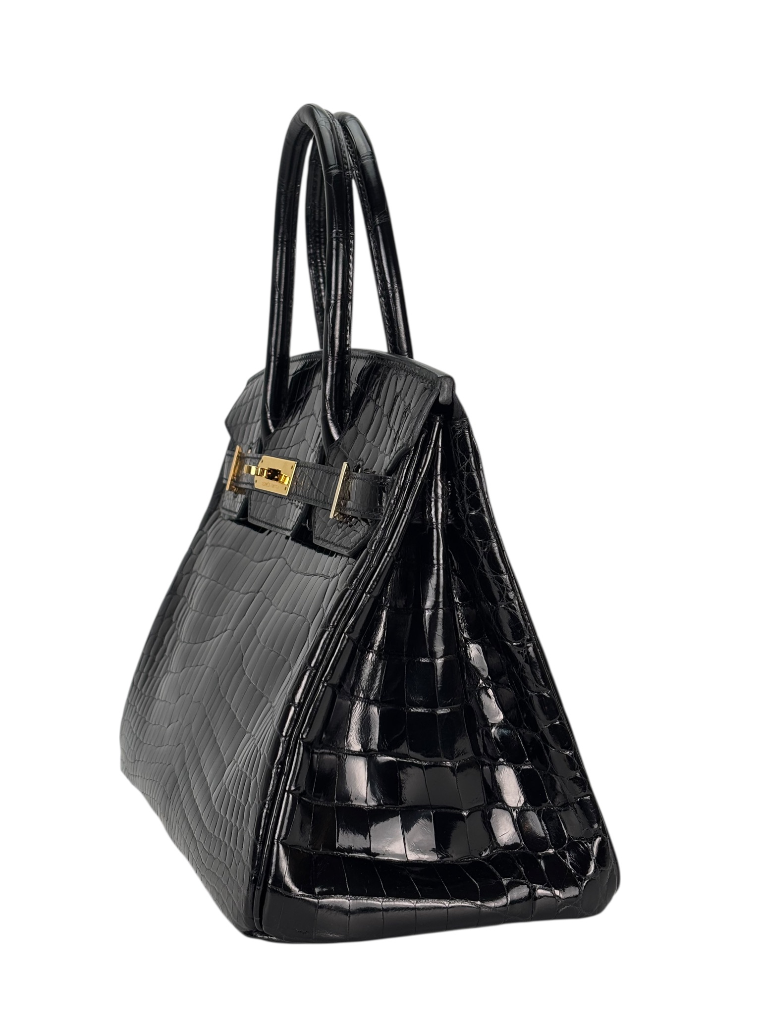 HERMES - Birkin 30 Black Crocodile Gold Hardware 