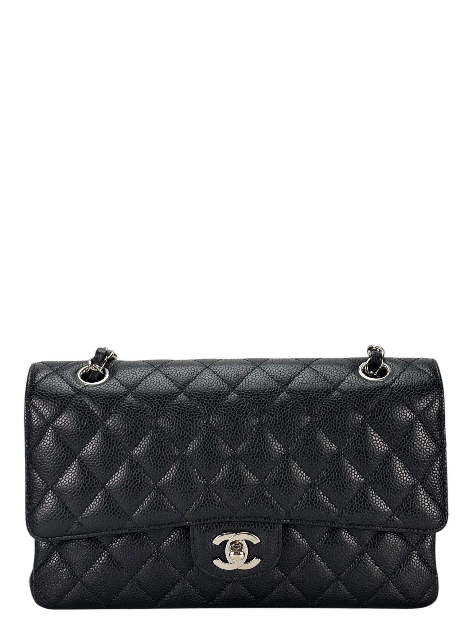 CHANEL - Medium Classic Double Flap Bag Black Caviar Gold Hardware (CF25)