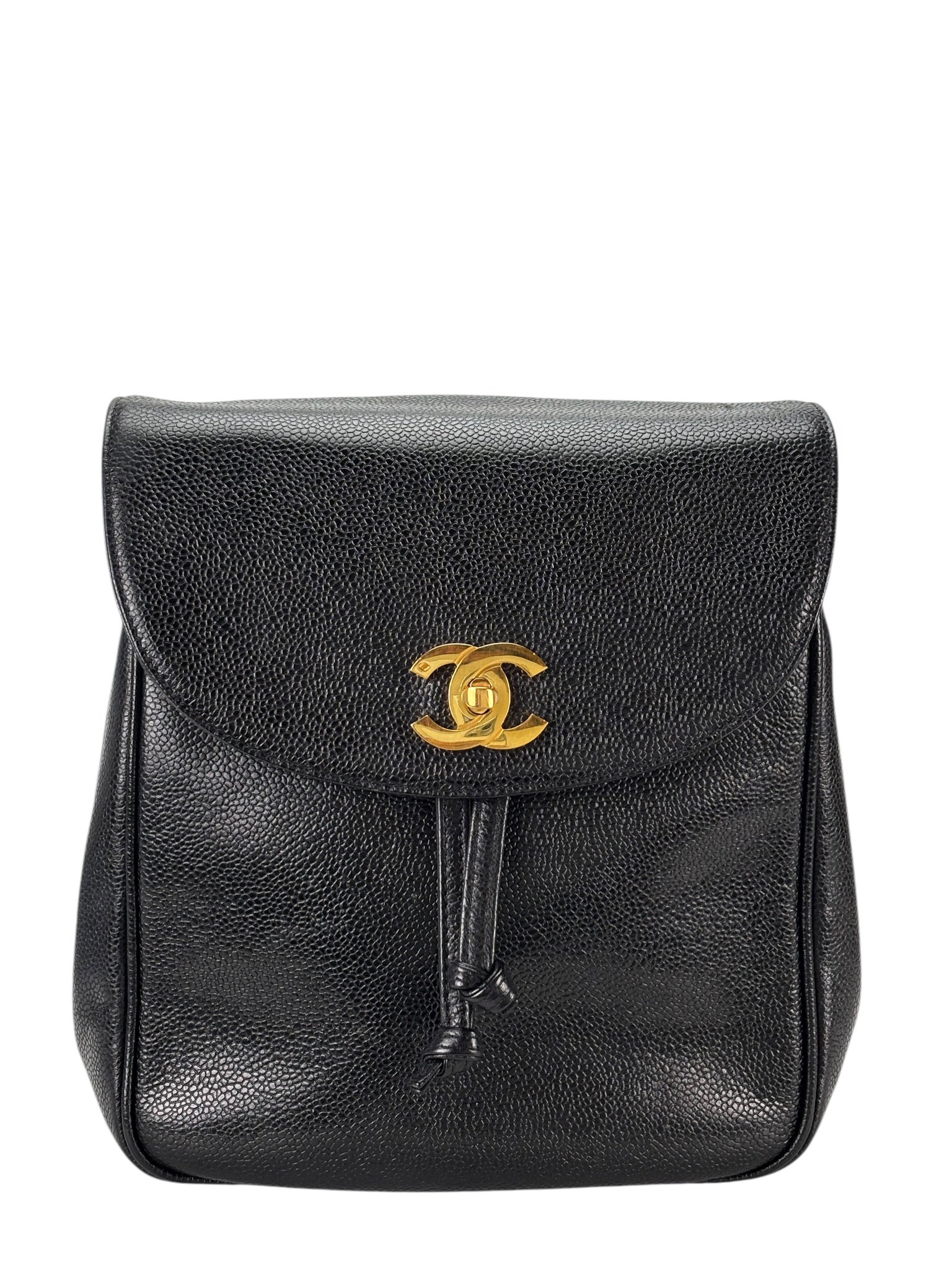 CHANEL - Black Caviar Triple CC Backpack