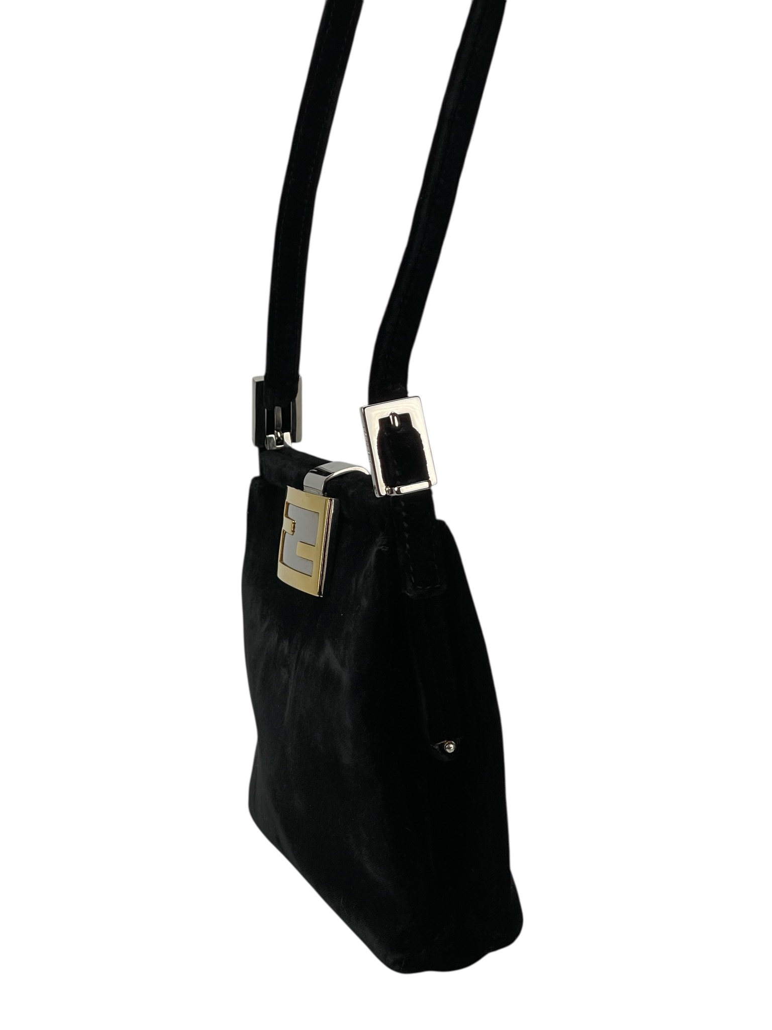FENDI - Black Velvet Clasp Shoulder Bag