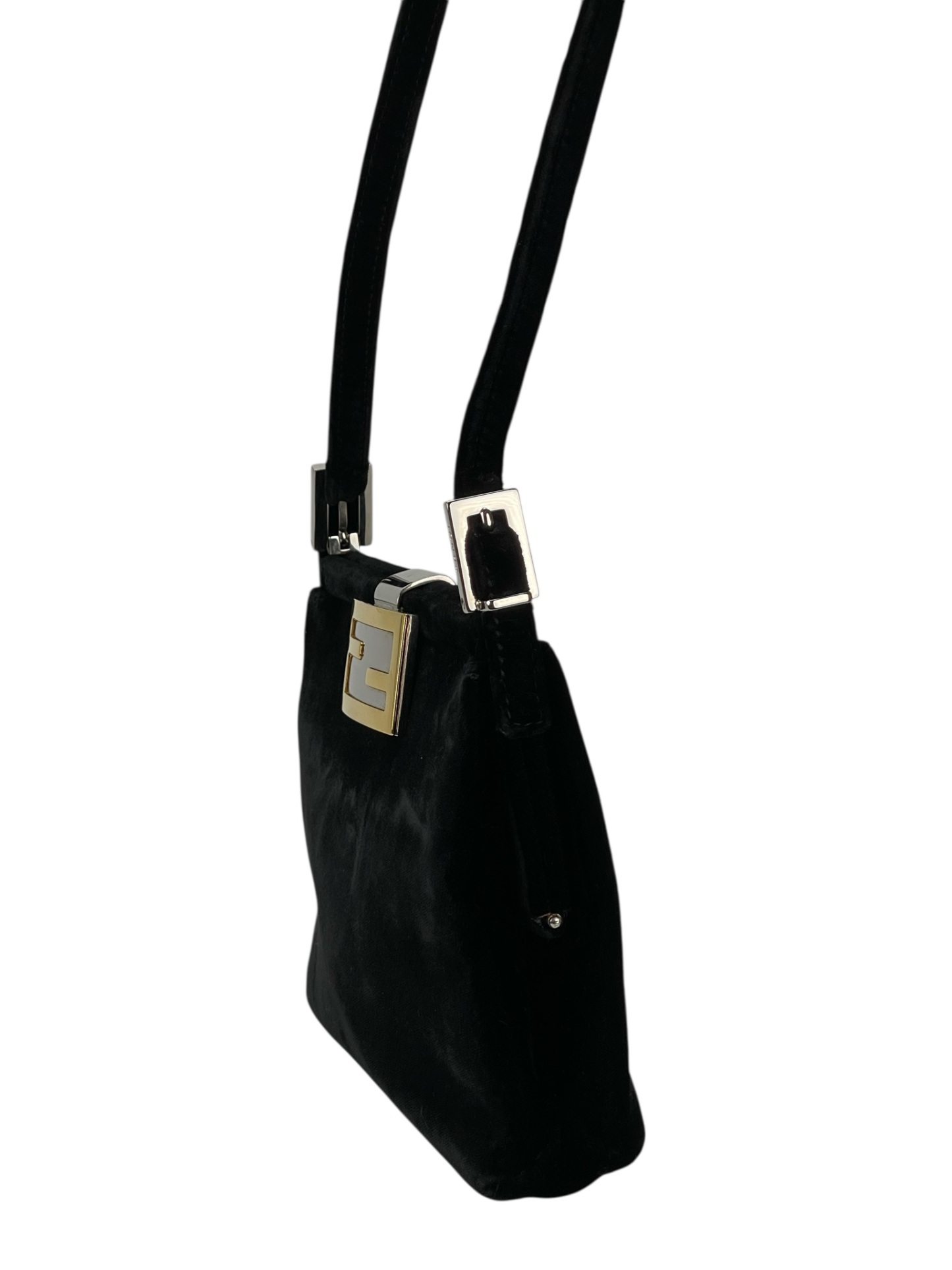 FENDI - Black Velvet Clasp Shoulder Bag
