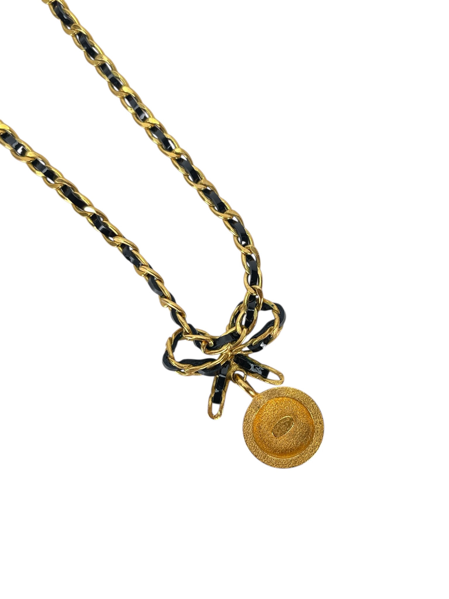 CHANEL - 96P Mrs Coco Gold Coin Ribbon Chain Necklace
