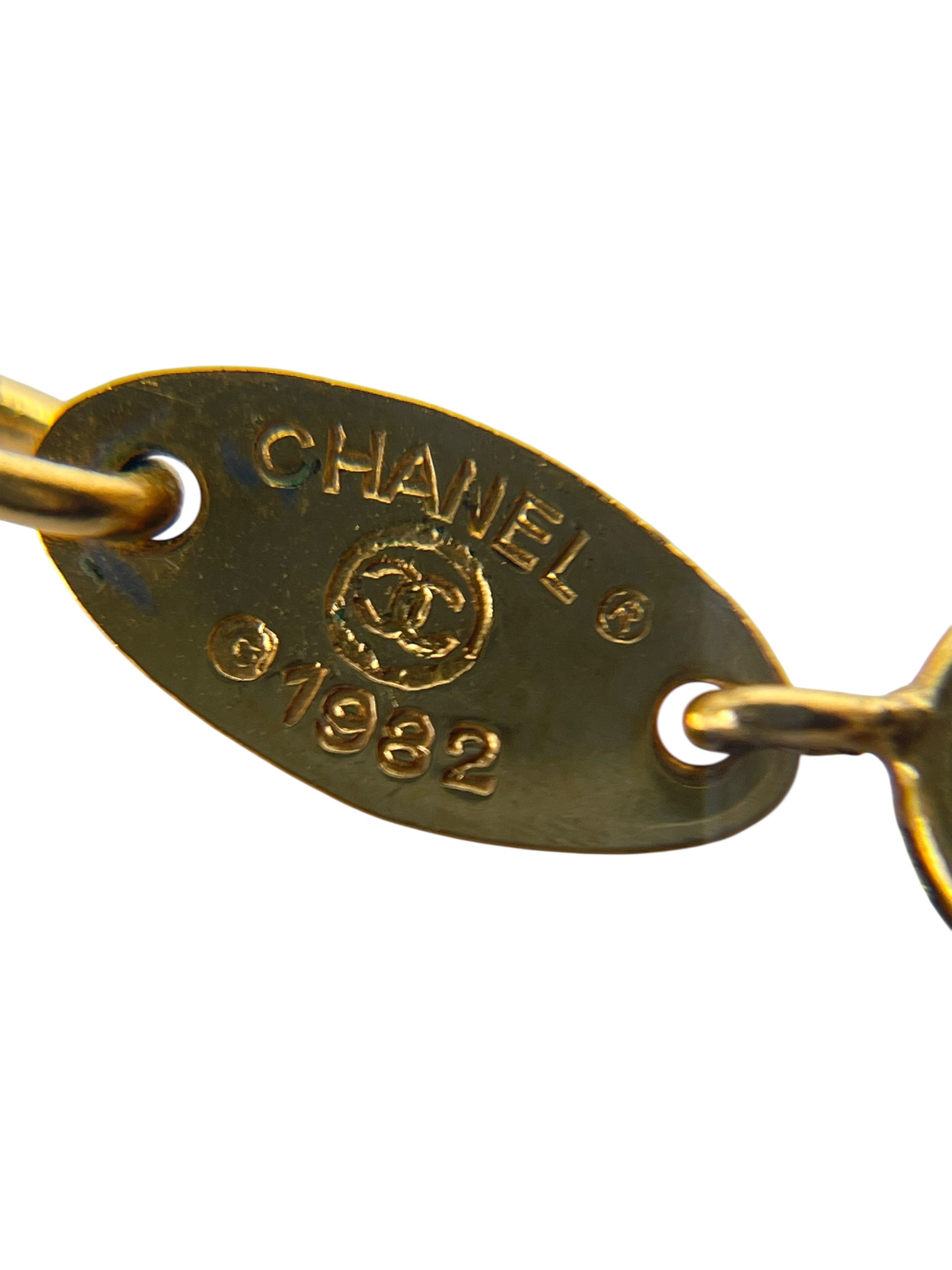 CHANEL - Gold CC logo Metal Necklace