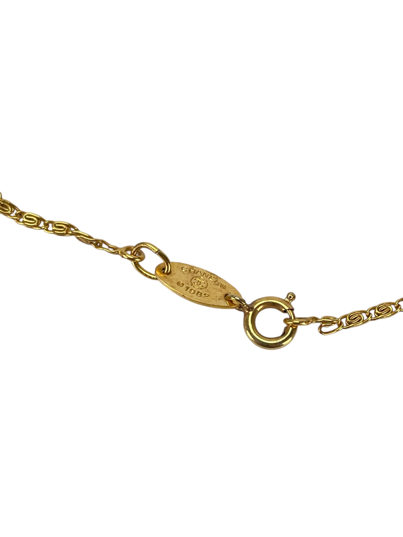 CHANEL - Gold-tone Coco Mark Motif Top Metal Necklace 