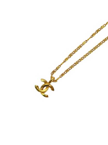 CHANEL - Gold-tone Coco Mark Motif Top Metal Necklace 