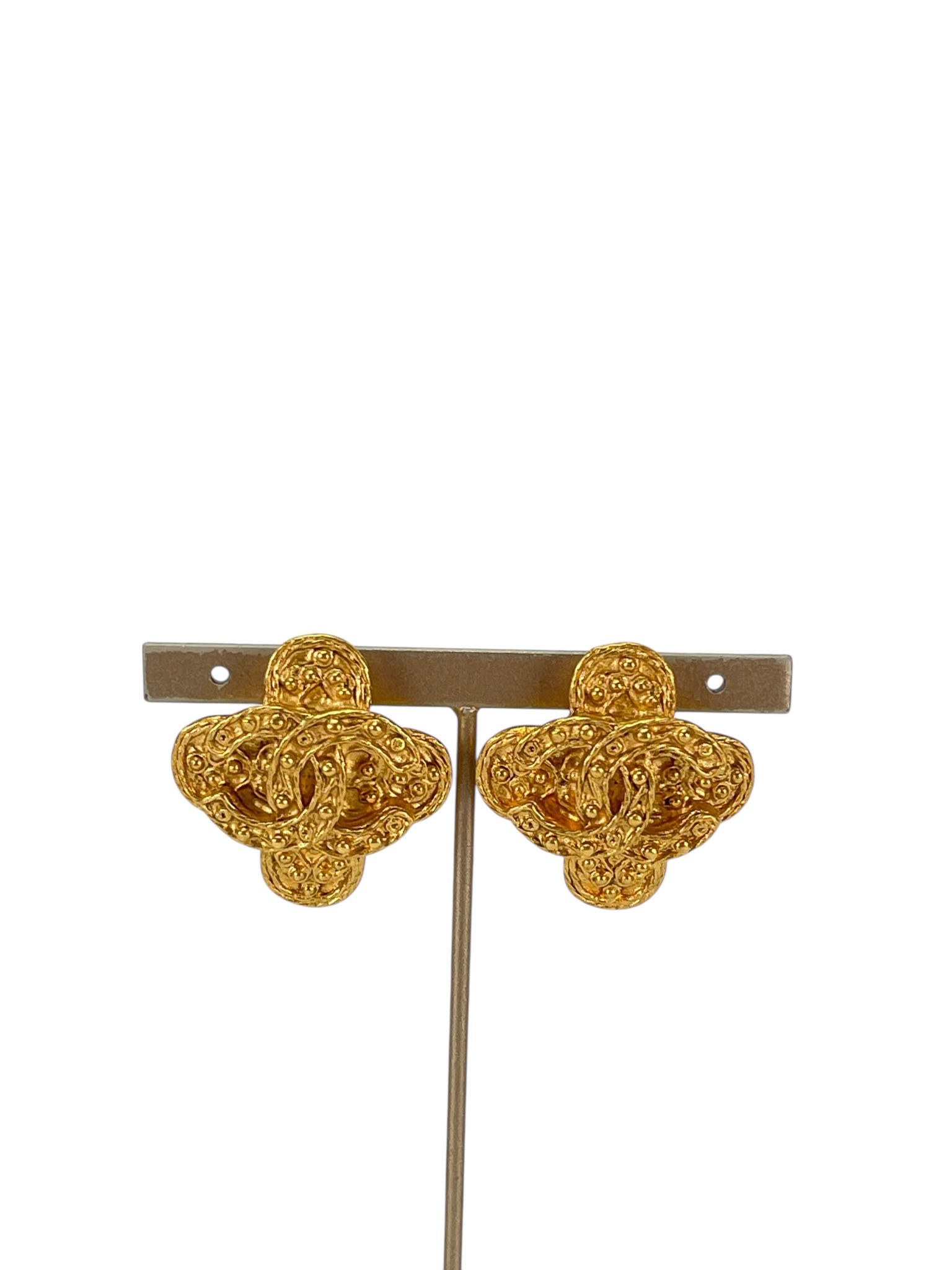 CHANEL - 94A Gold Coco Mark Earrings 
