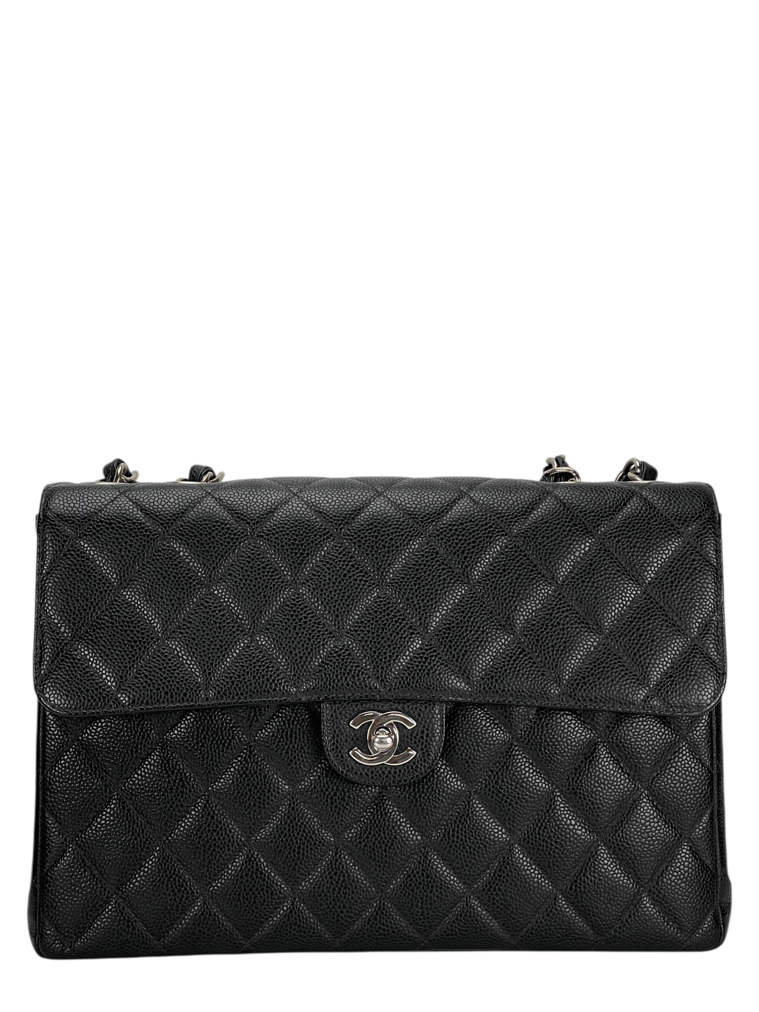 CHANEL - Black Caviar Jumbo 30 Flap Bag