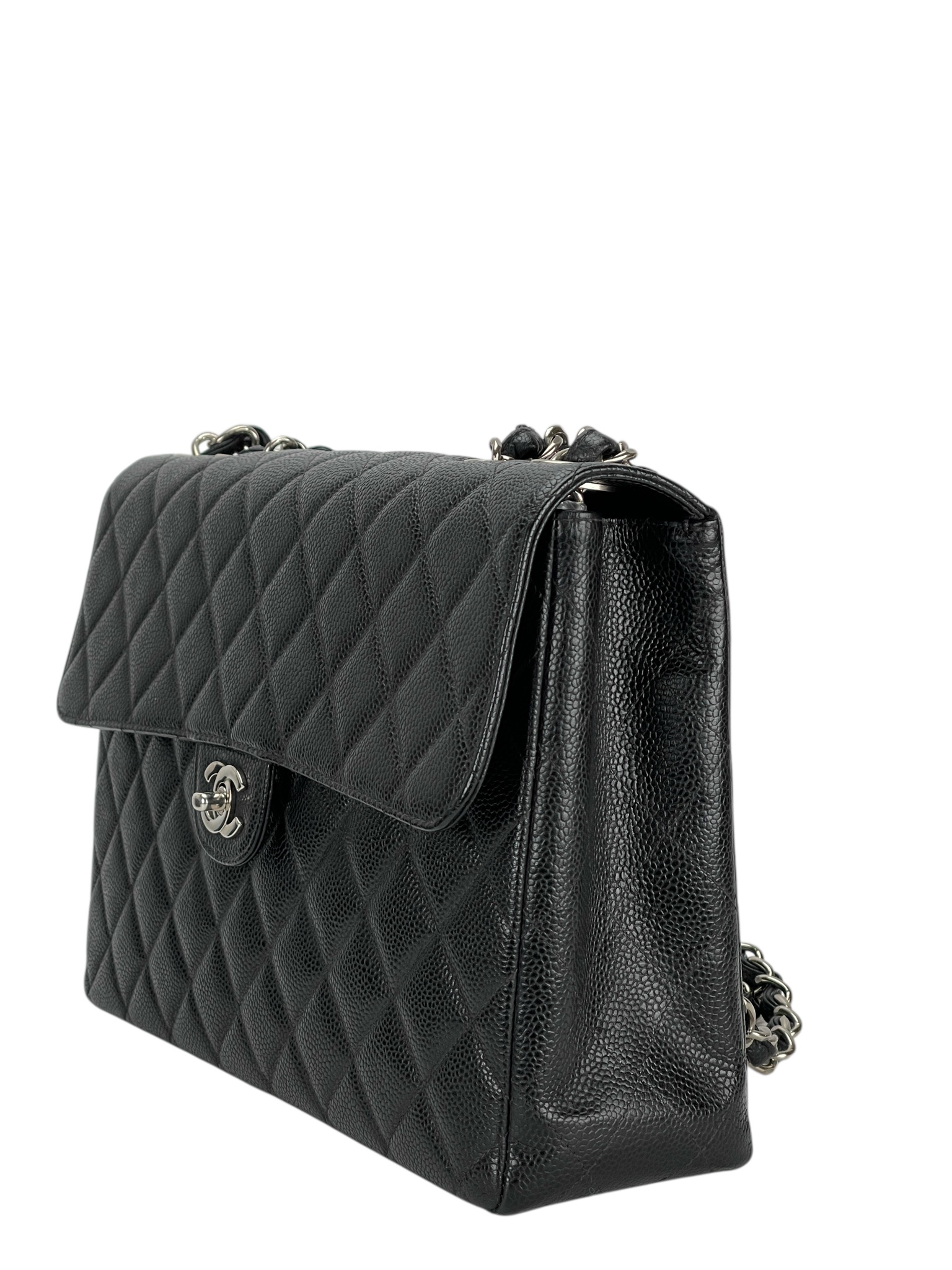 CHANEL - Black Caviar Jumbo 30 Flap Bag