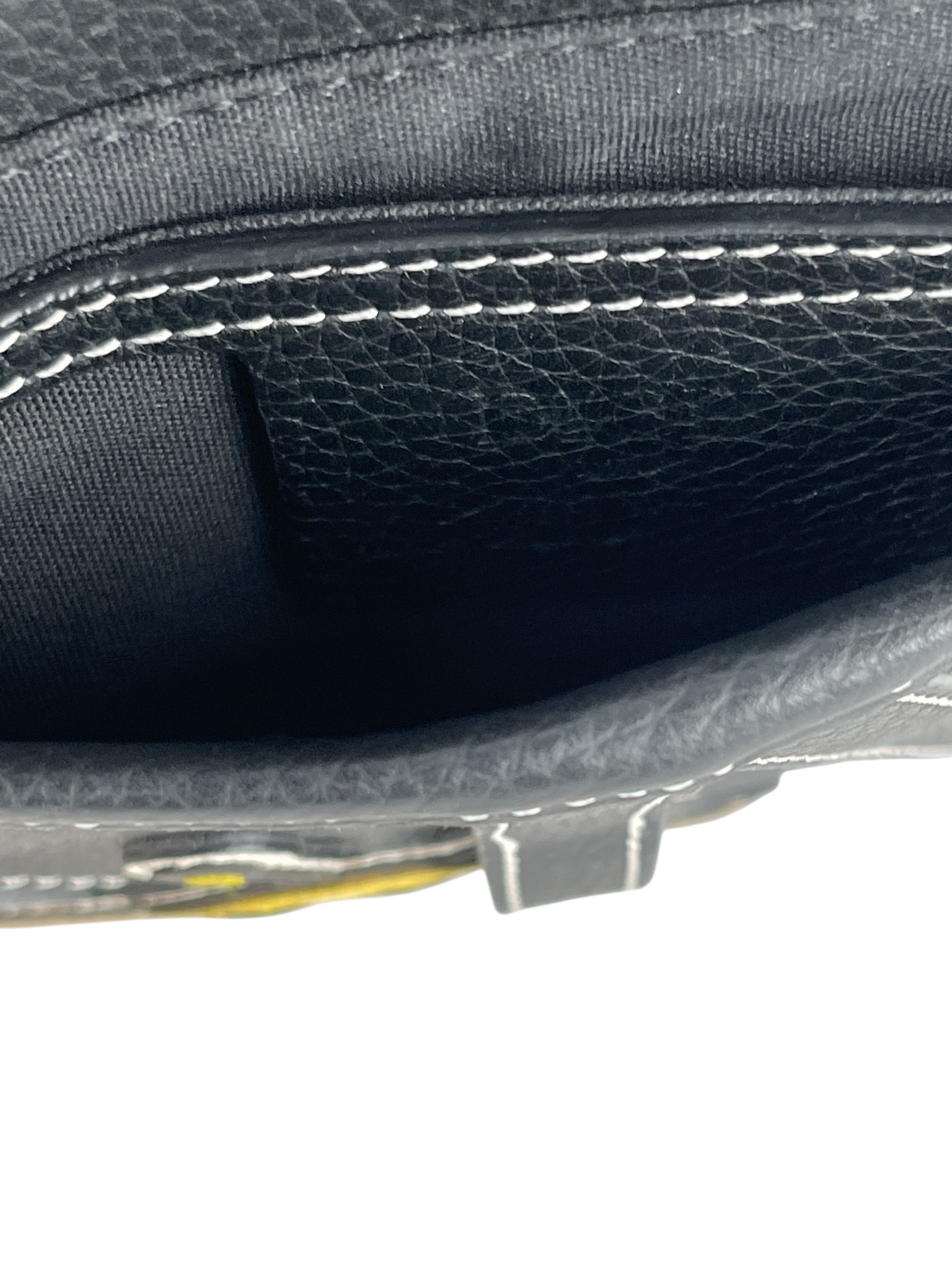 CHRISTIAN DIOR - Calfskin Bee Black Saddle Shoulder Bag 