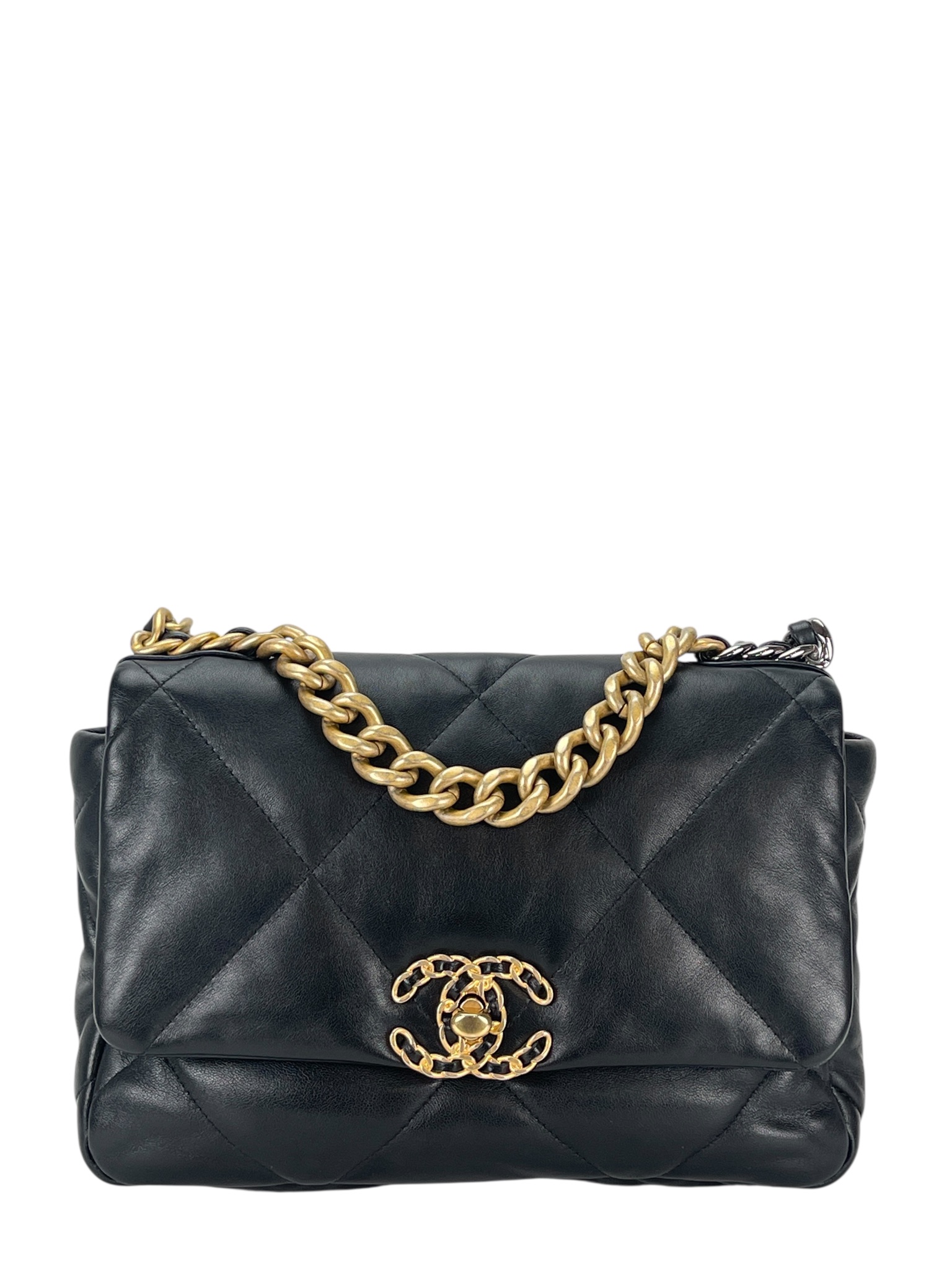 CHANEL - Medium 19 Bag Black Lambskin Handbag