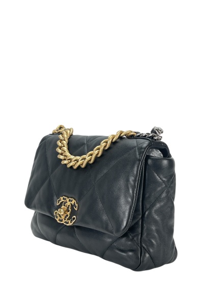 CHANEL - Medium 19 Bag Black Lambskin Handbag