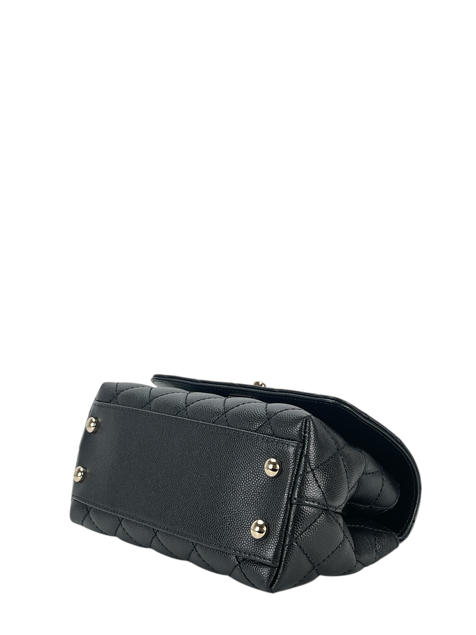 CHANEL - Coco Handle 21K Black Caviar 2way Handbag Gold Hardware