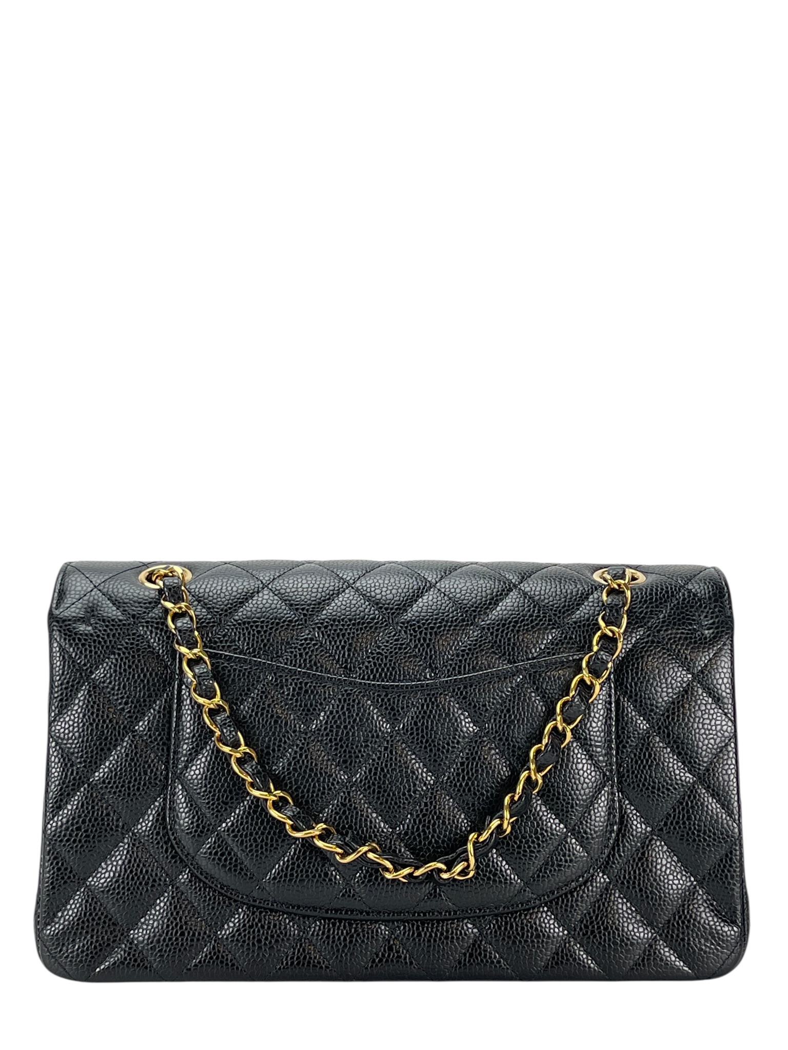 CHANEL - Medium Classic Double Flap Bag Black Caviar Gold Hardware (CF25)