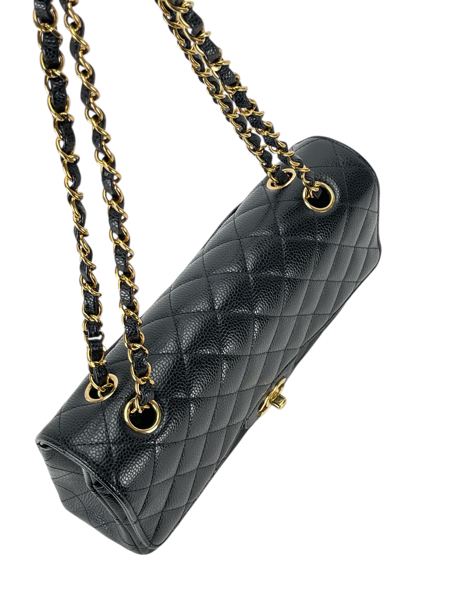 CHANEL - Medium Classic Double Flap Bag Black Caviar Gold Hardware (CF25)