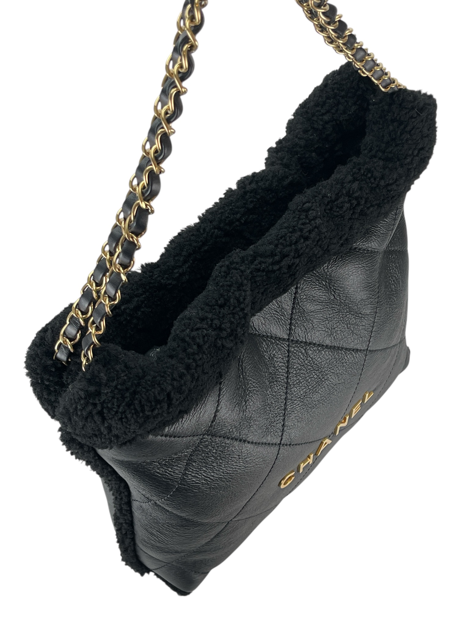 CHANEL - 22 Bag Black Lambskin Gold Hardware Small